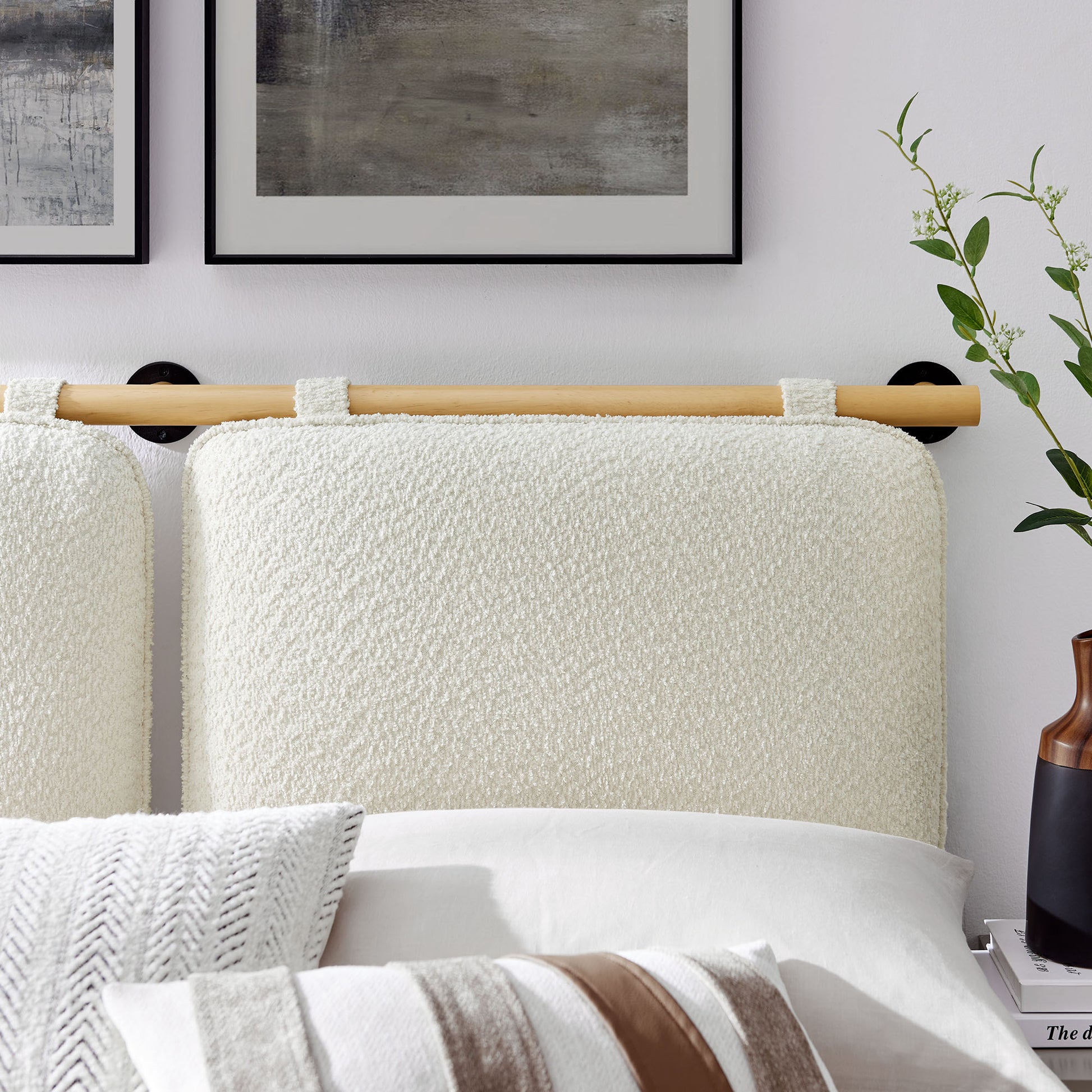 Anela Wall-Mounted Chenille Upholstered King Size Headboard by Modway - Best Buy Furniture