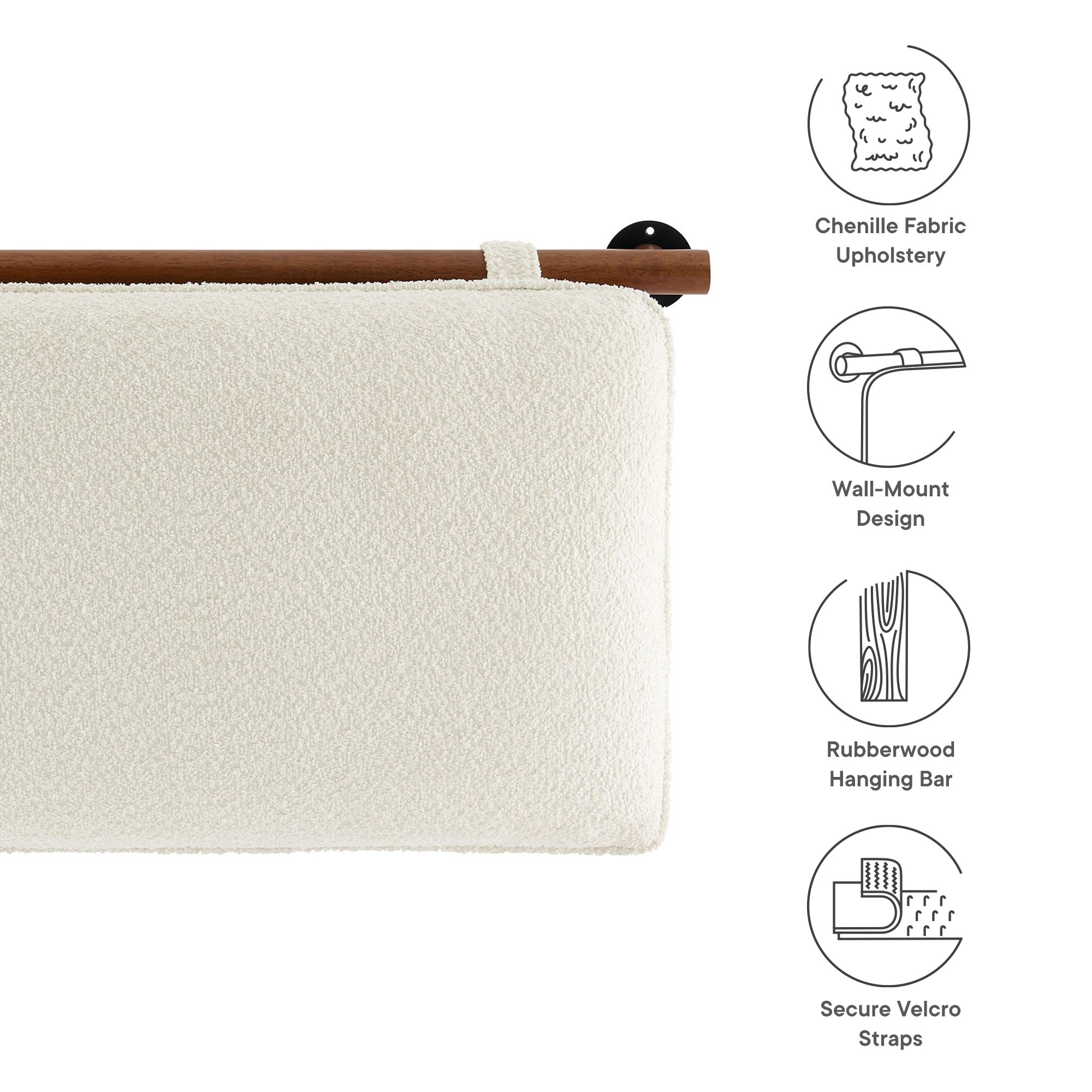 Anela Wall-Mounted Chenille Upholstered King Size Headboard by Modway - Best Buy Furniture