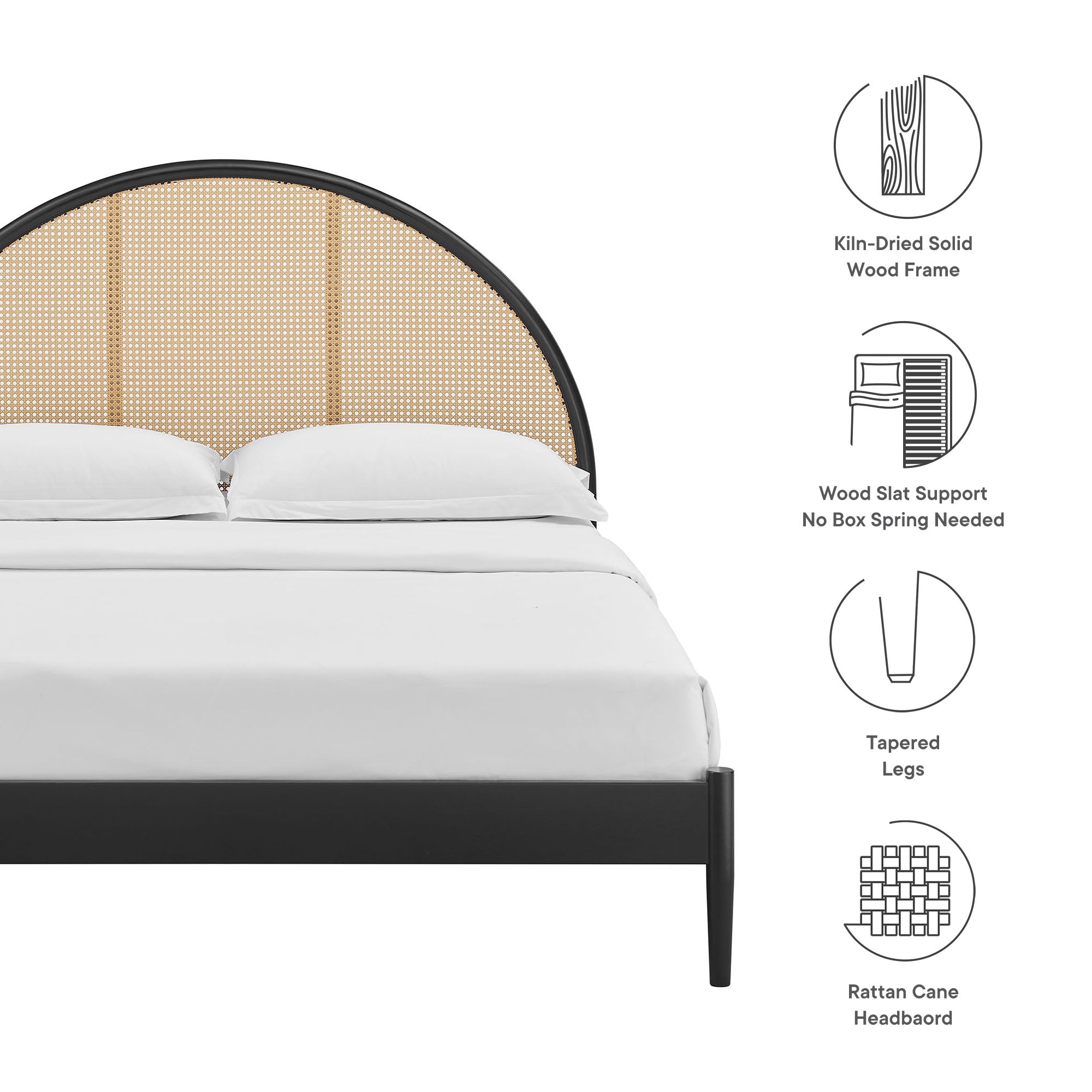 Odette Queen Arched Rattan Cane Platform Bed by Modway - Best Buy Furniture