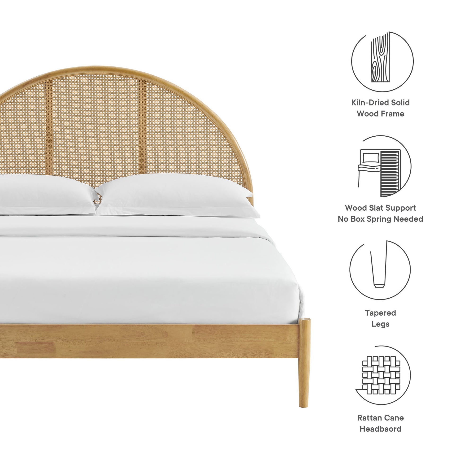 Odette Queen Arched Rattan Cane Platform Bed by Modway - Best Buy Furniture