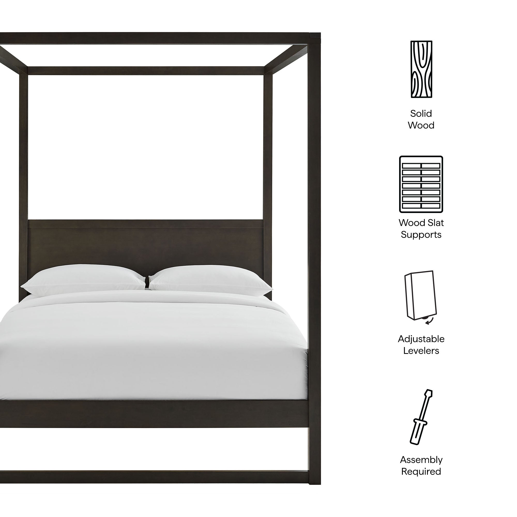 Alva King Wood Canopy Platform Bed by Modway - Best Buy Furniture