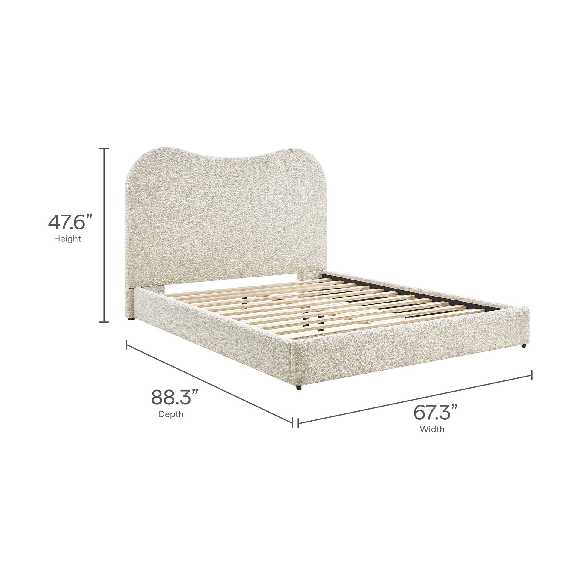 Seluna Boucle Queen Platform Bed by Modway - Best Buy Furniture