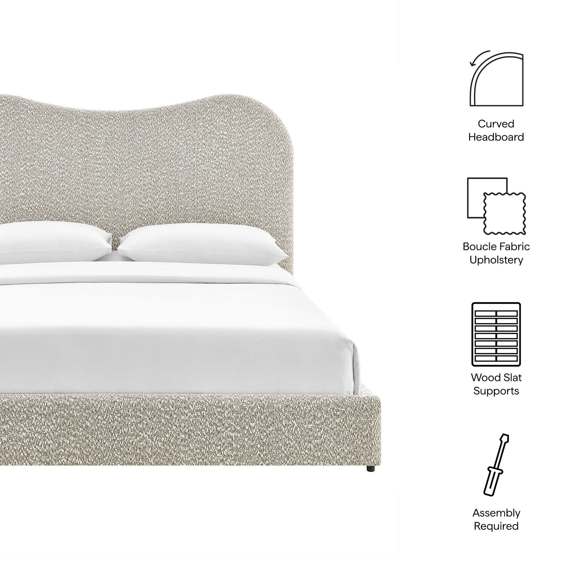 Seluna Boucle Queen Platform Bed by Modway - Best Buy Furniture