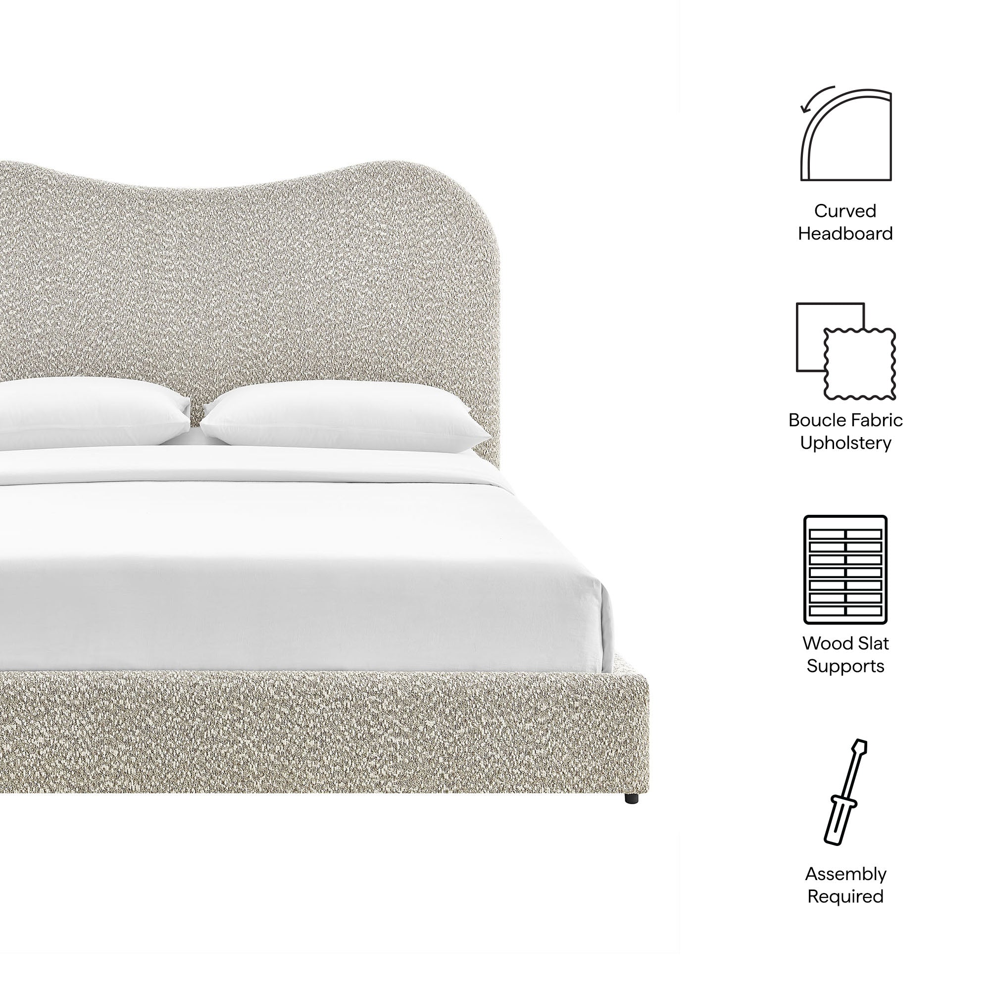 Seluna Boucle Queen Platform Bed by Modway - Best Buy Furniture