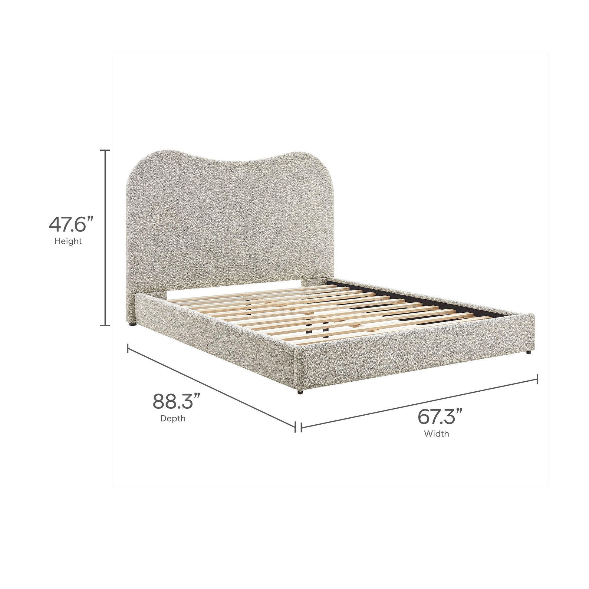 Seluna Boucle Queen Platform Bed by Modway - Best Buy Furniture