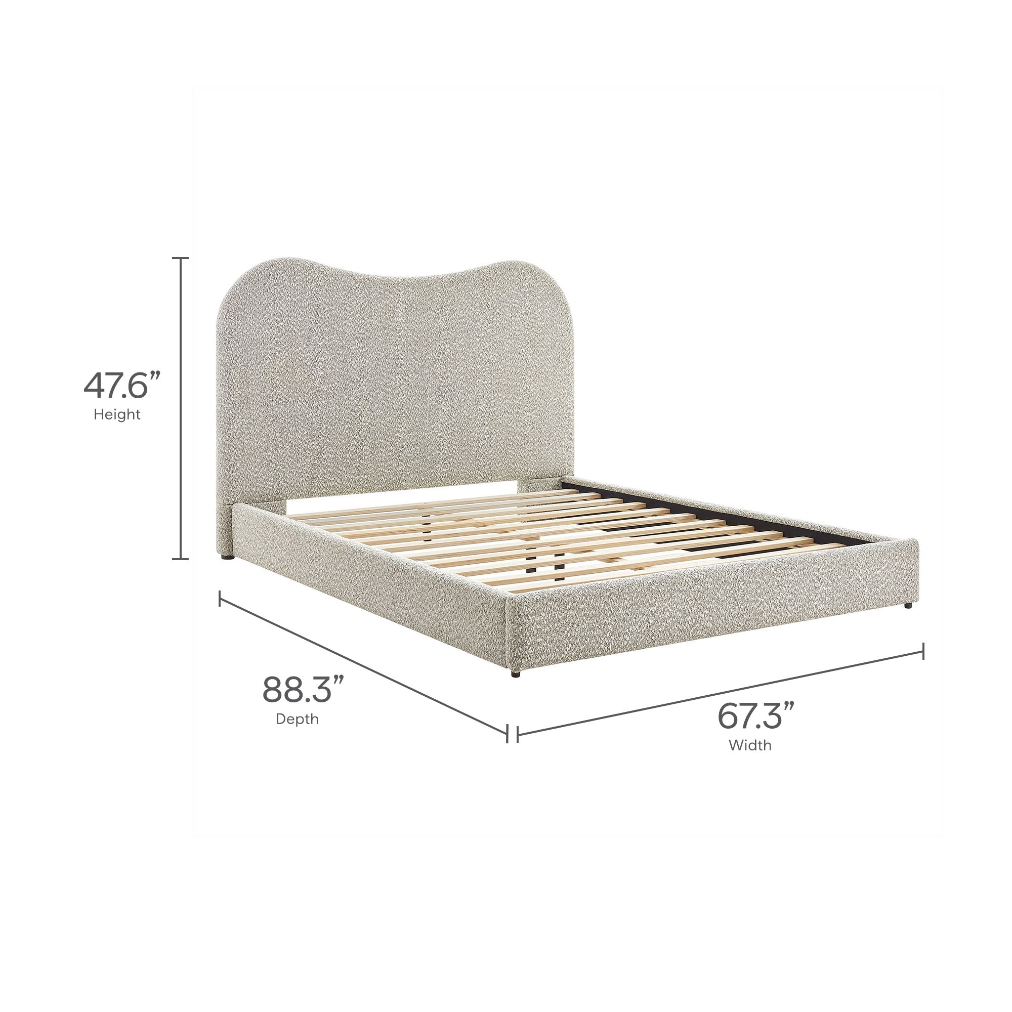 Seluna Boucle Queen Platform Bed by Modway - Best Buy Furniture