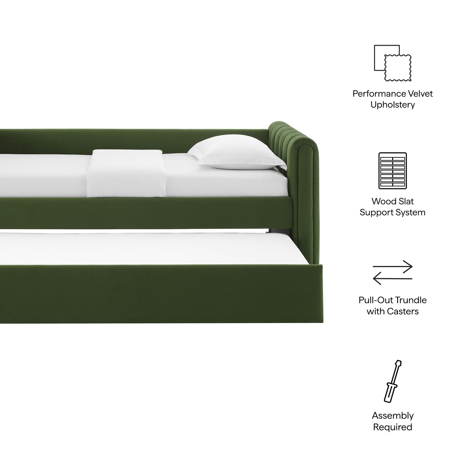 Veyla Channel Tufted Performance Velvet Twin Daybed With Trundle by Modway - Best Buy Furniture