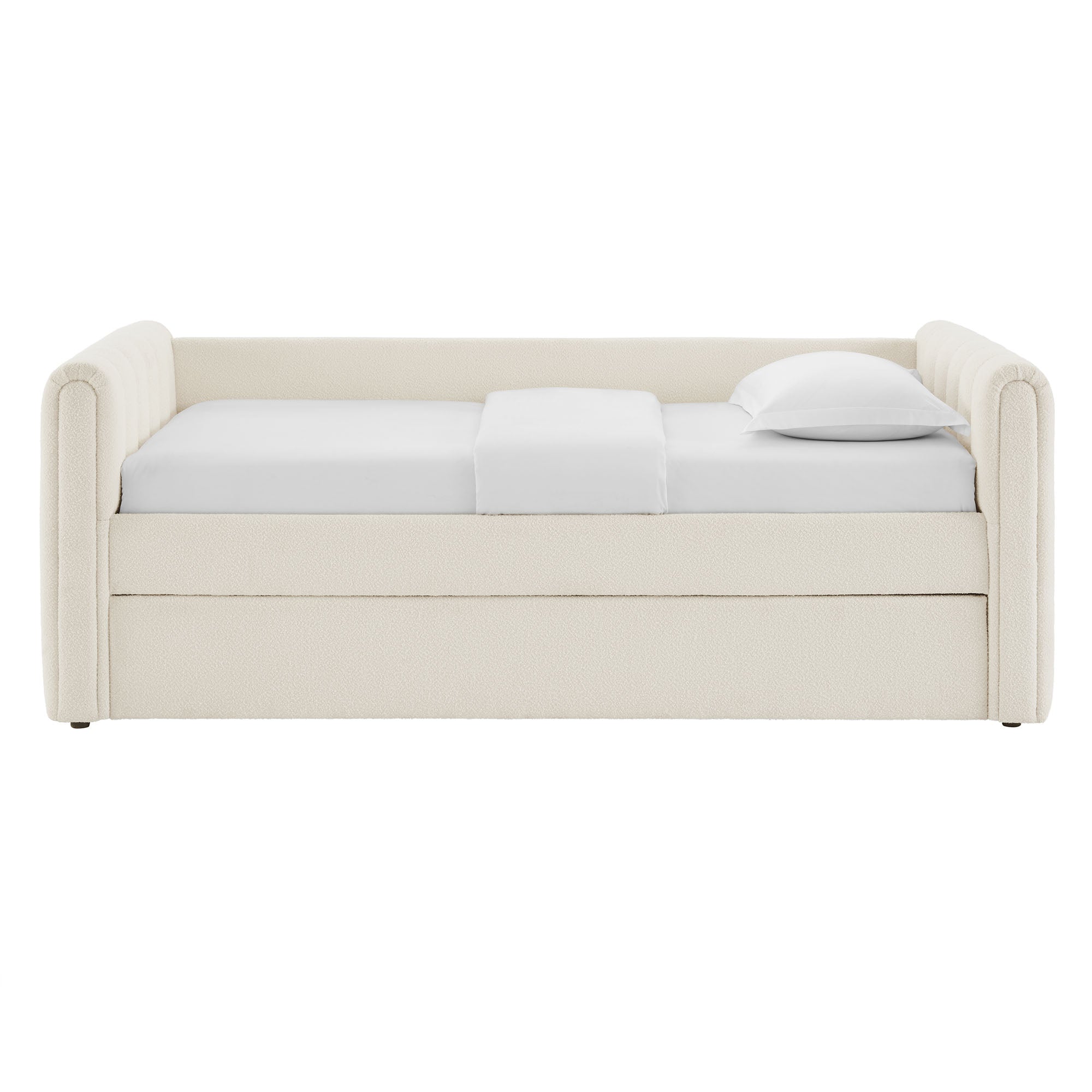Veyla Channel Tufted Boucle Twin Daybed With Trundle by Modway - Best Buy Furniture