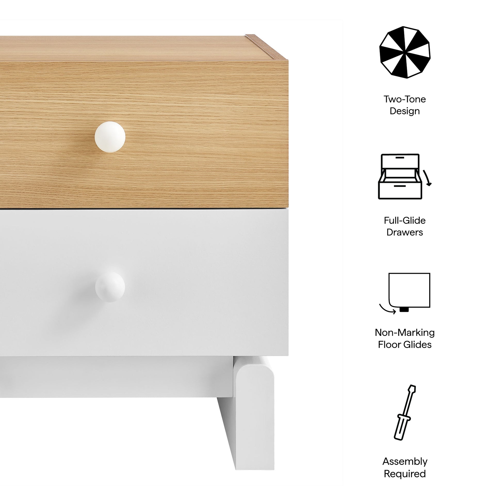 Nolia 2-Drawer Color Block Nightstand by Modway - Best Buy Furniture