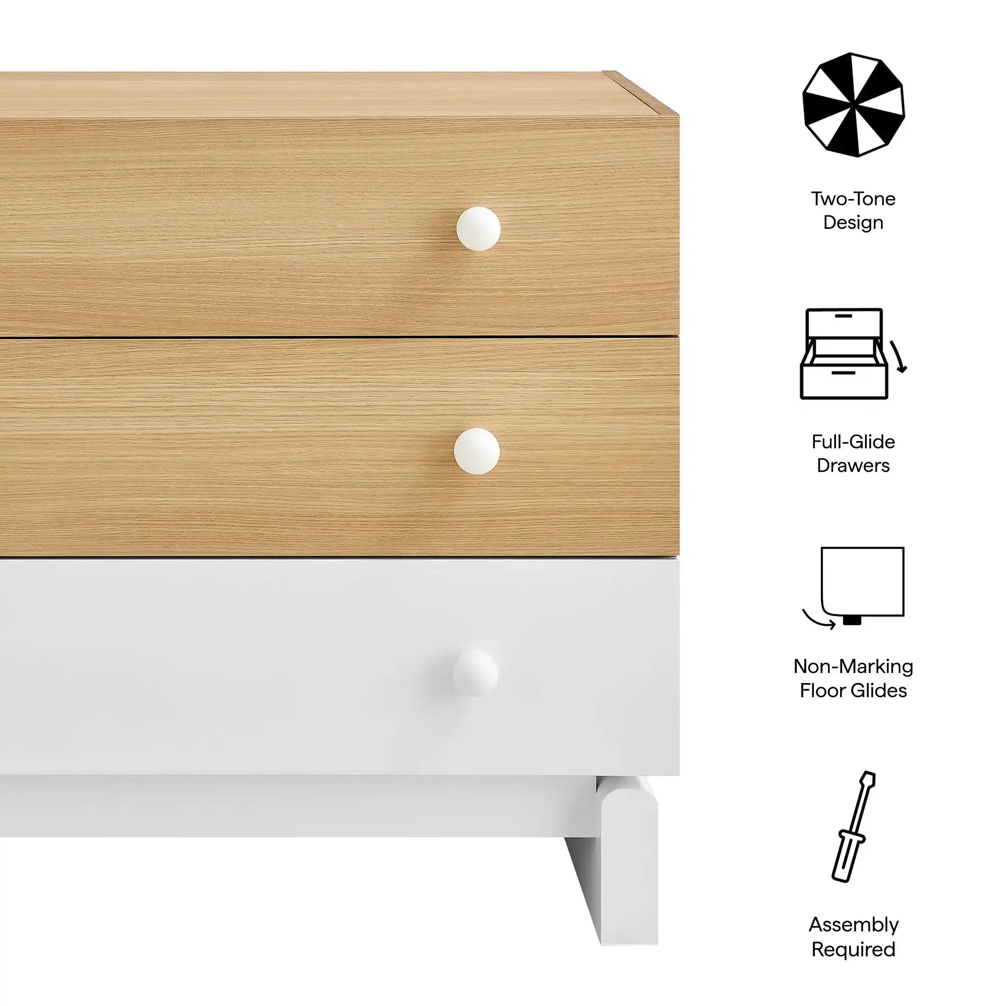 Nolia 3-Drawer Color Block Dresser - Best Buy Furniture