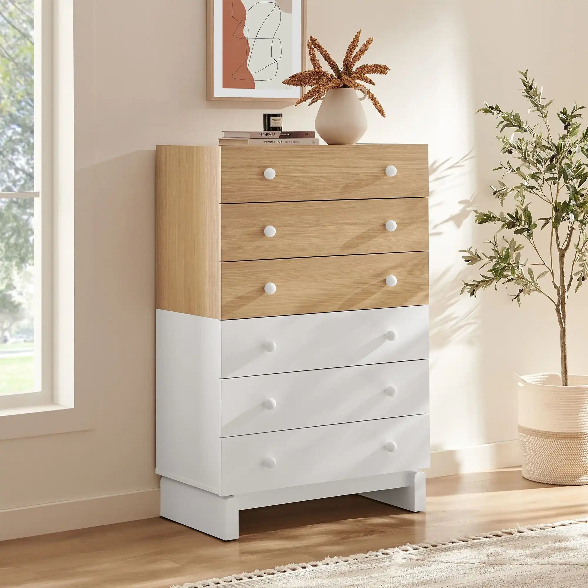 Nolia 6-Drawer Color Block Dresser Chest - Best Buy Furniture