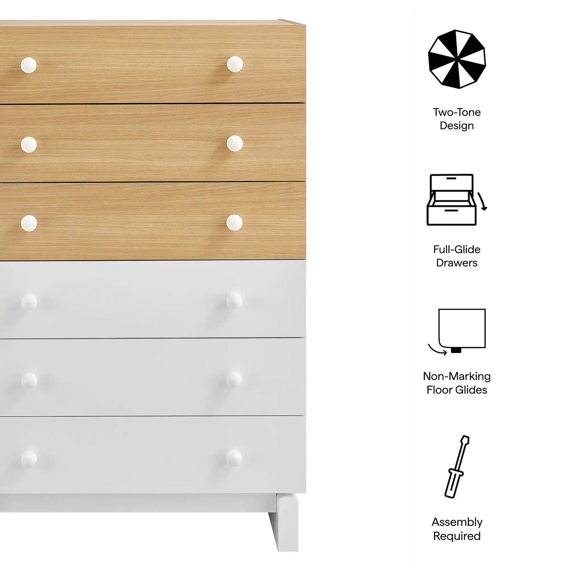 Nolia 6-Drawer Color Block Dresser Chest - Best Buy Furniture