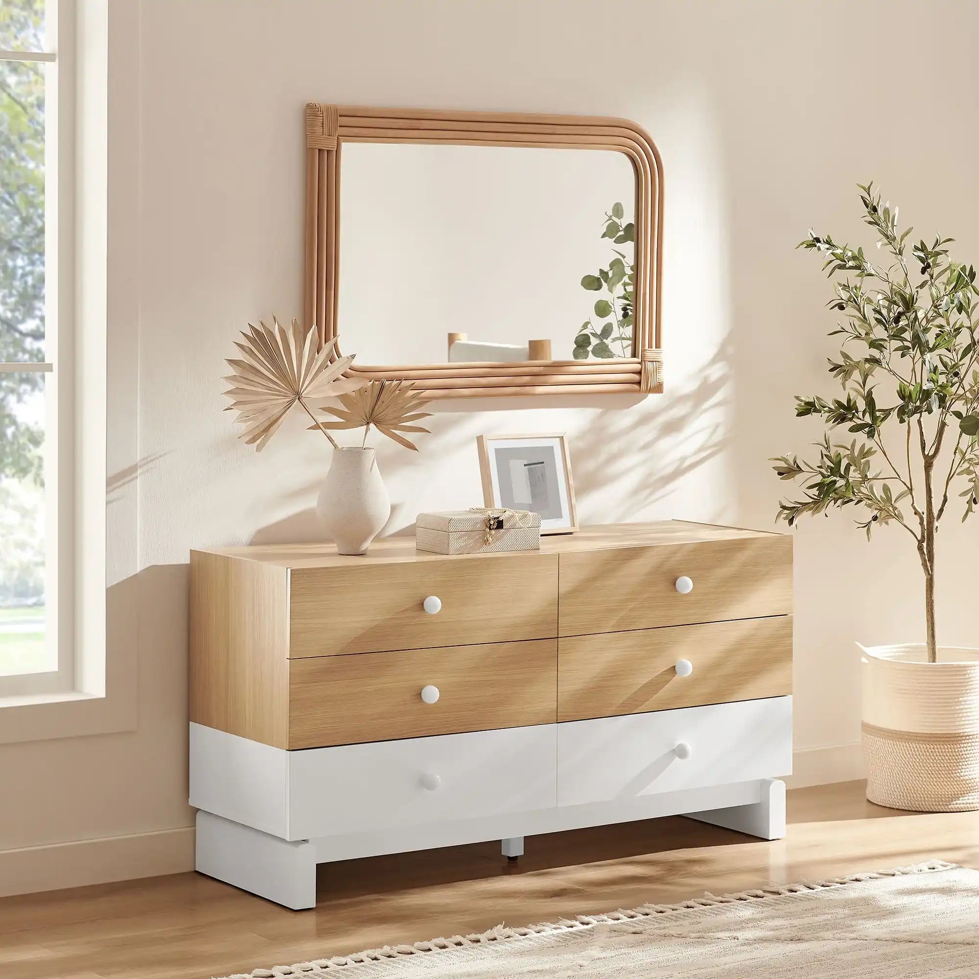 Nolia 6-Drawer Color Block Dresser - Best Buy Furniture