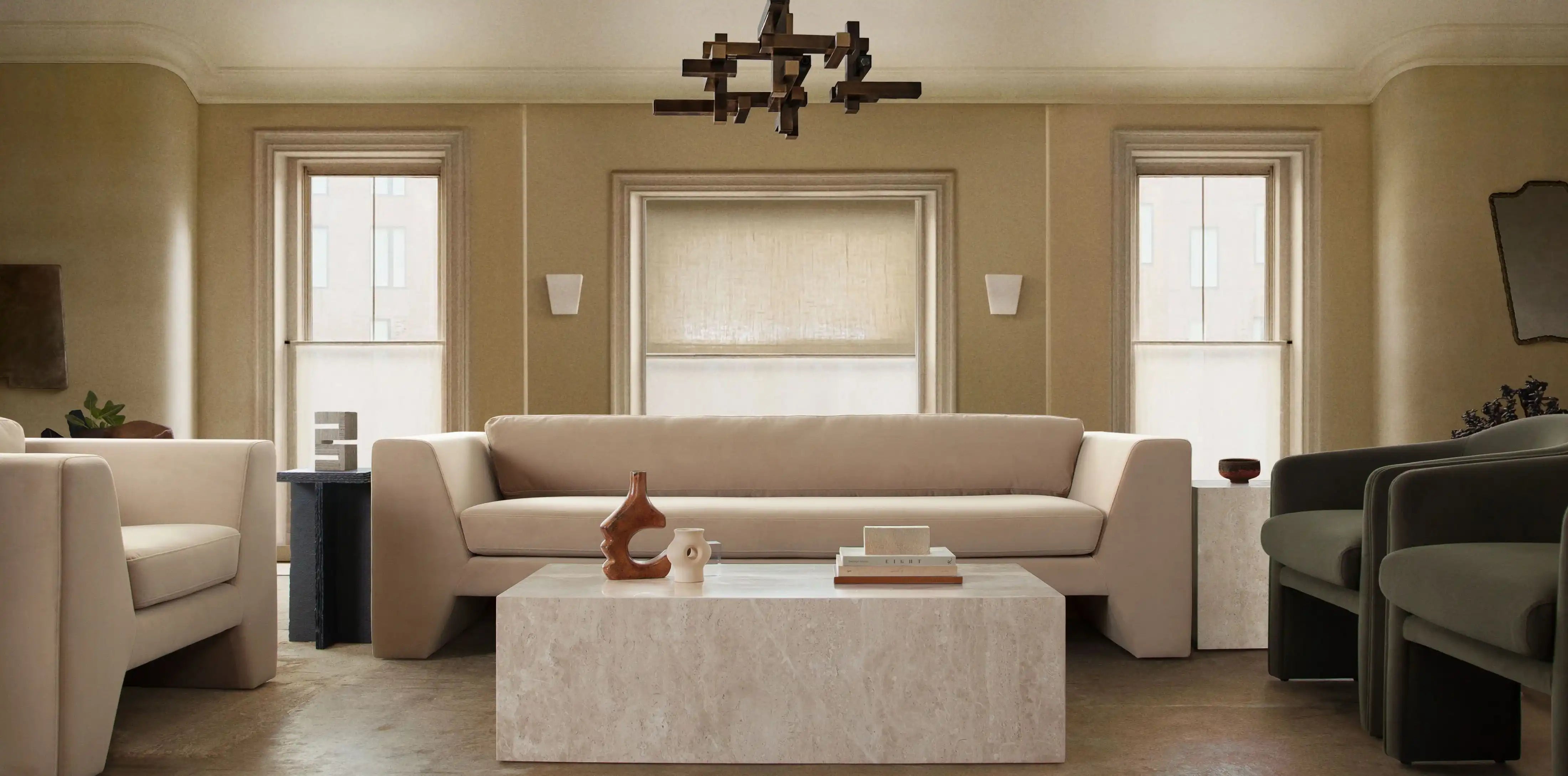 Rift Camel Performance Velvet Sofa - Best Buy Furniture