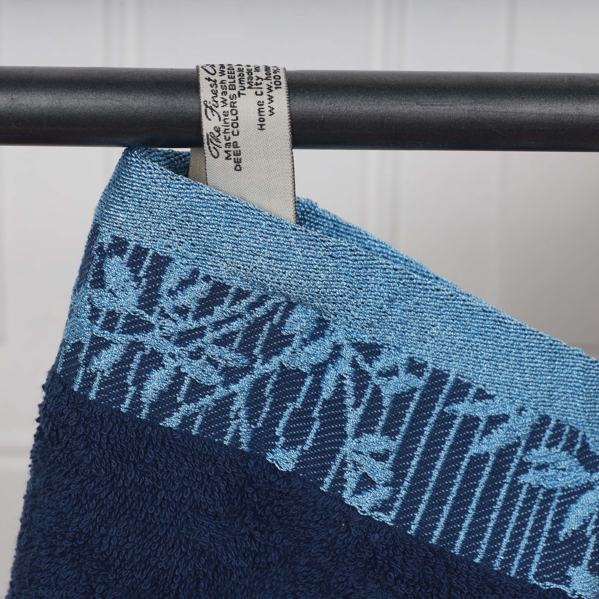 Cotton Floral Jacquard Border Bath Towel Set of 4 - Bath Towel by Superior Brand