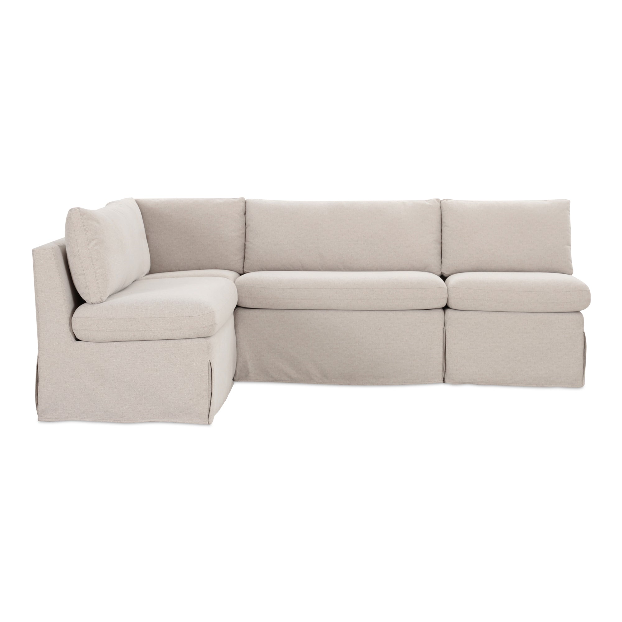 Fable Slipcover Dining Banquette L-Shape Beige 96 in. - Moes Home