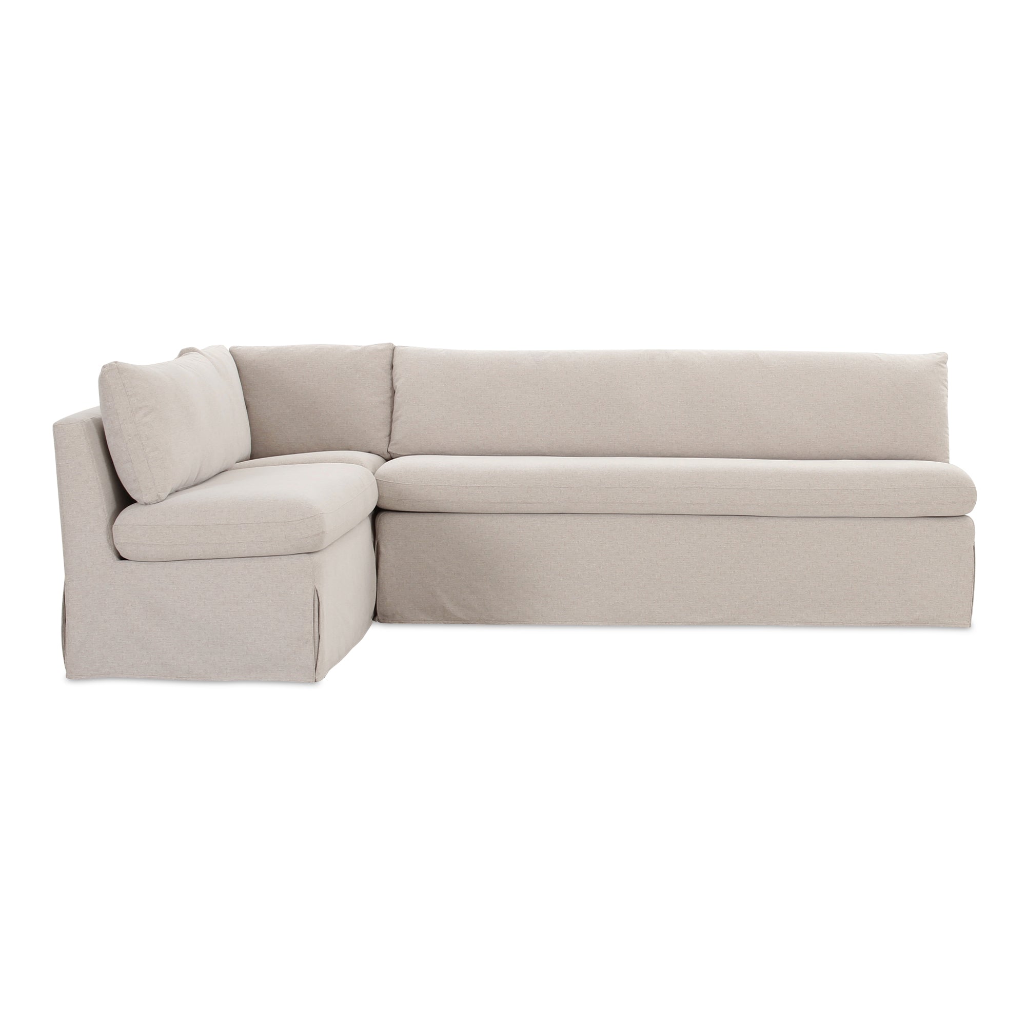 Fable Slipcover Dining Banquette L-Shape Beige 100.5 in. - Moes Home
