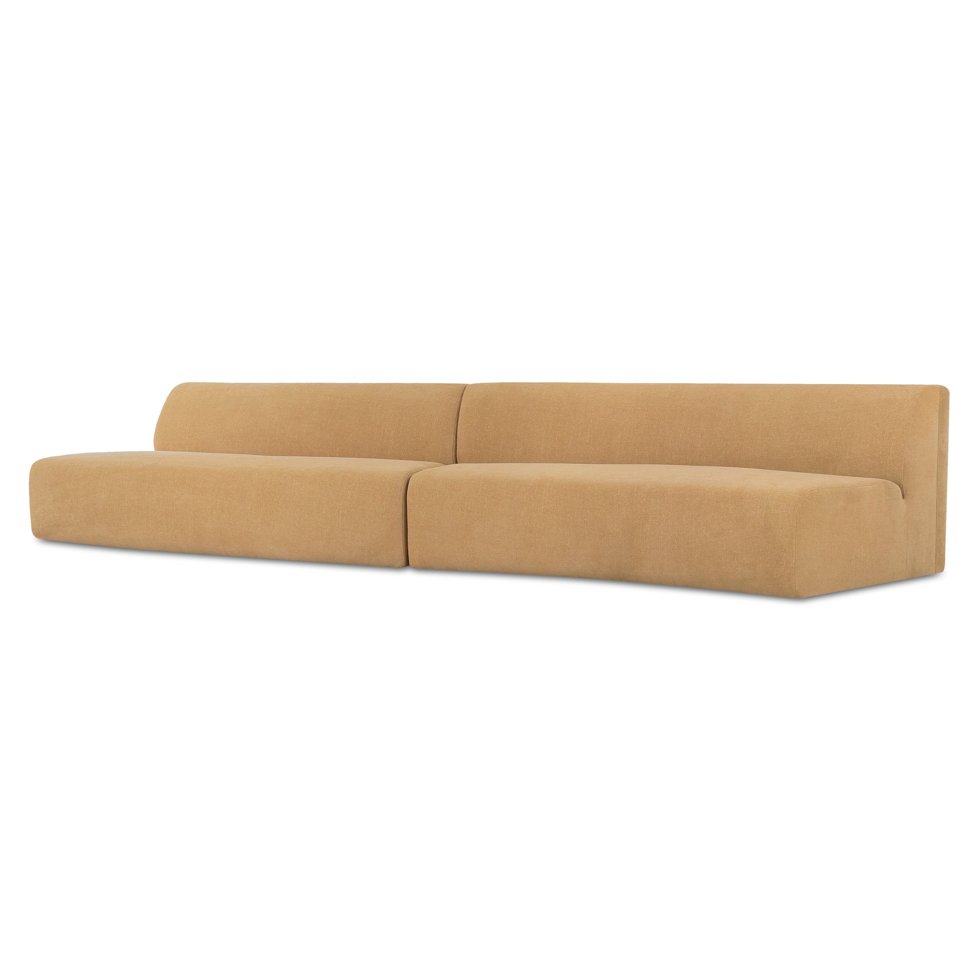 Naomi 2 Piece Wave Modular Sectional Dark Brown