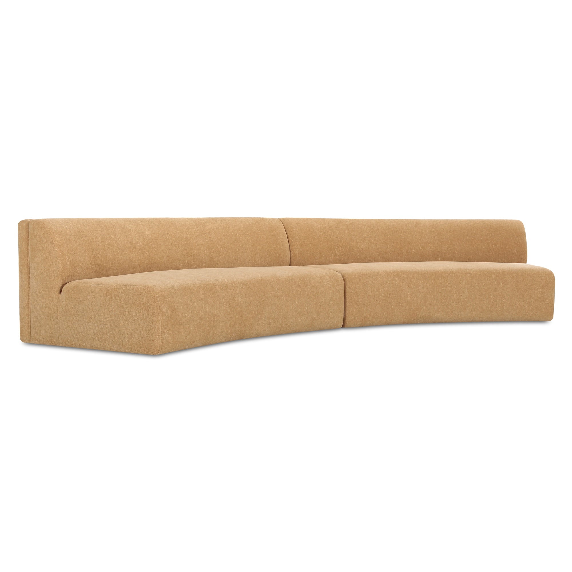 Naomi 2 Piece Concave Modular Sectional Dark Brown