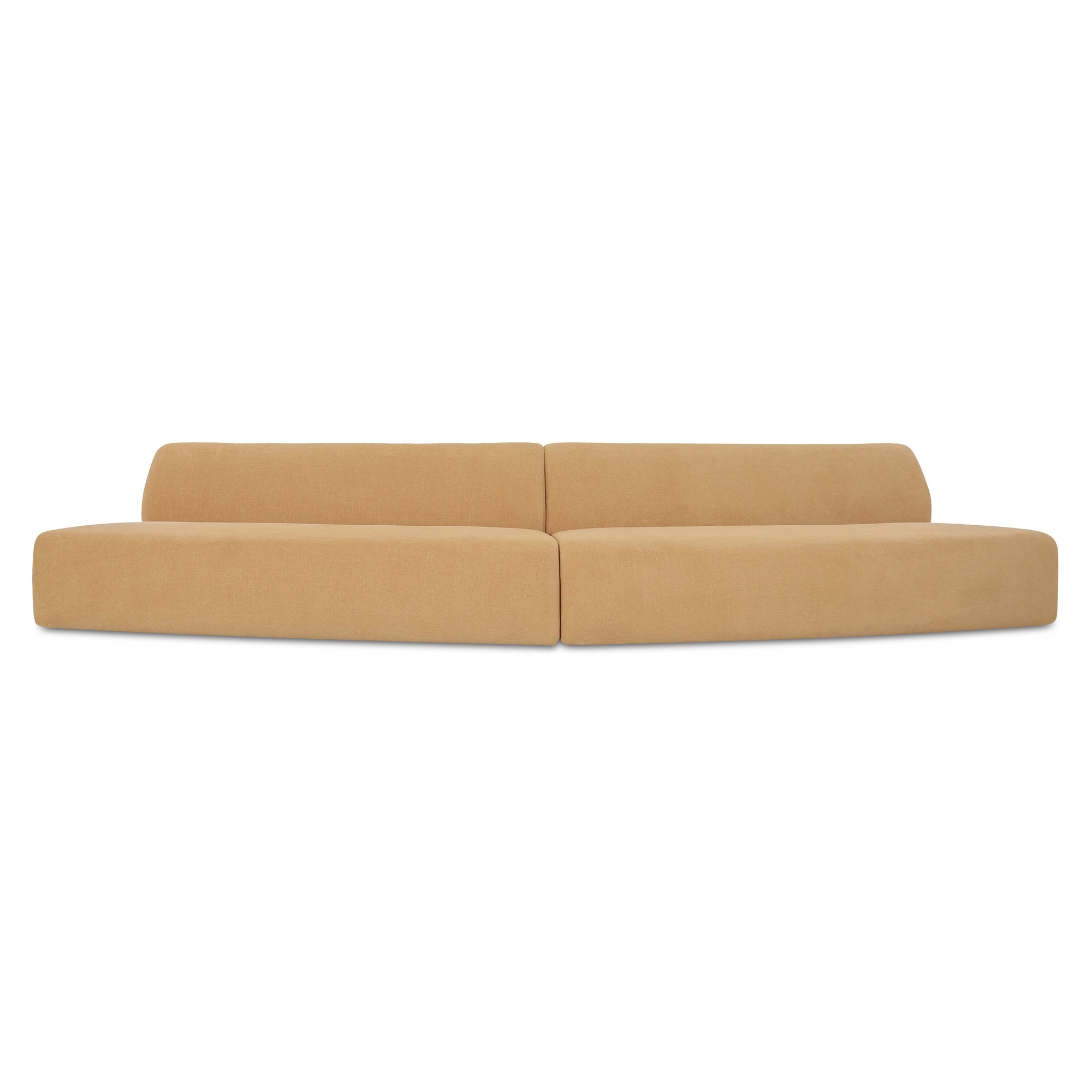 Naomi 2 Piece Convex Modular Sectional Dark Brown