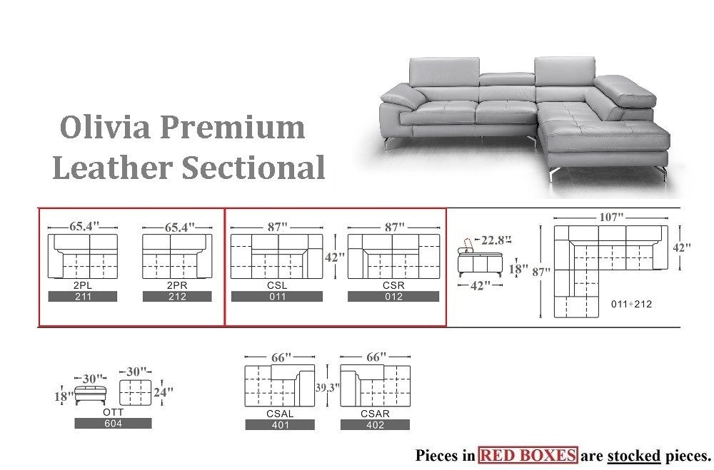 Olivia Premium Leather Sectional J&M