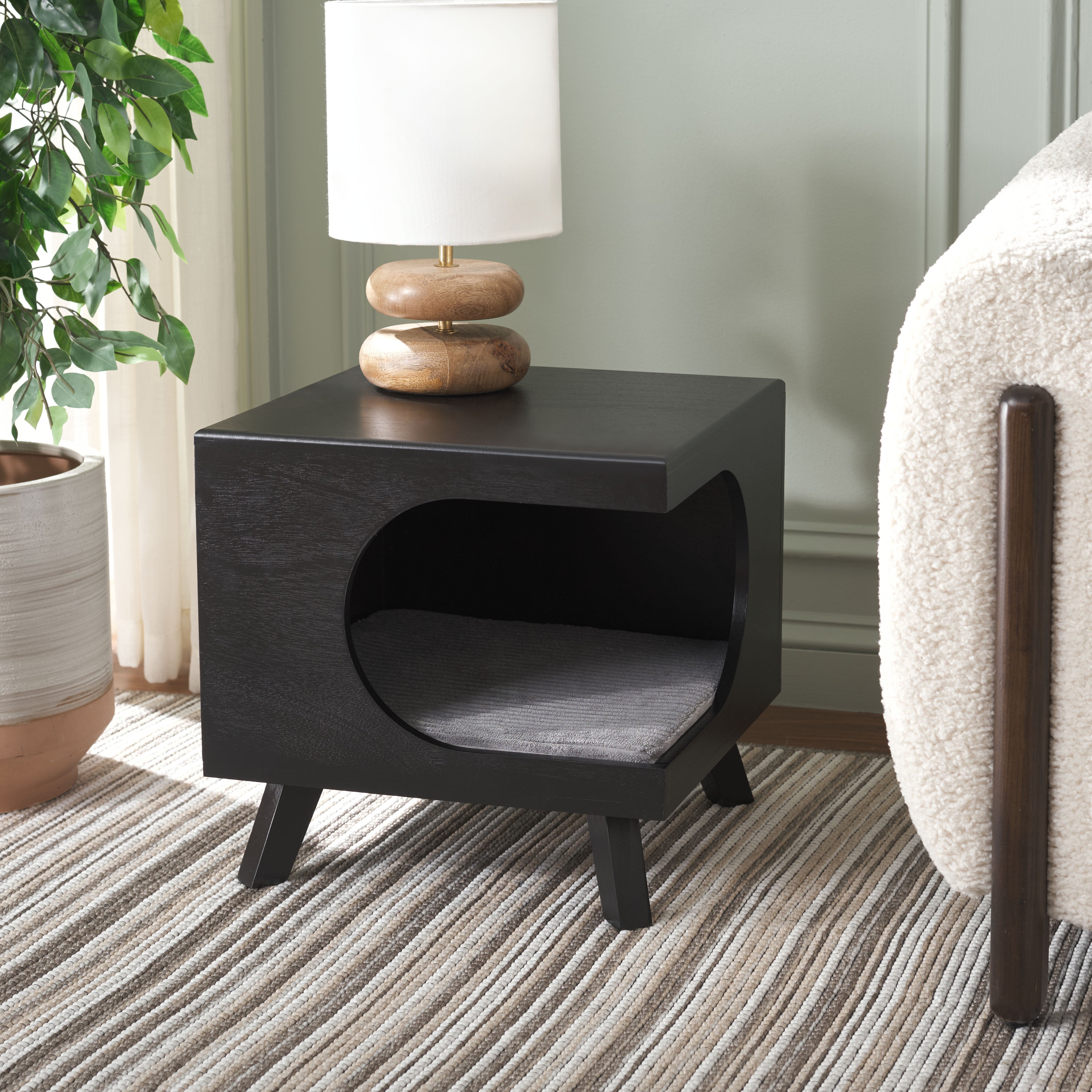 BEAN SQUARE SMALL PET BED/MATT BLACK