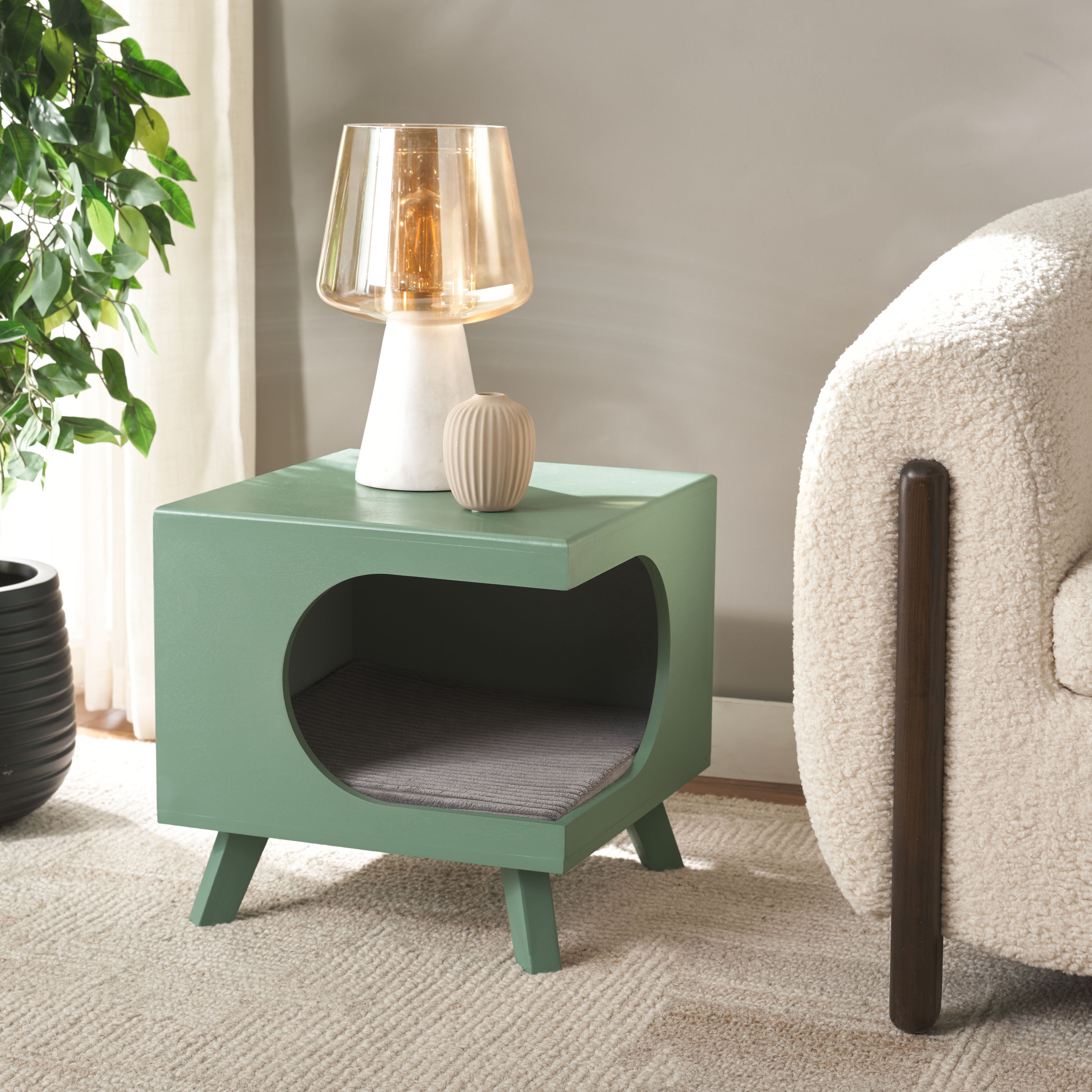 BEAN SQUARE SMALL PET BED/MATT BLACK