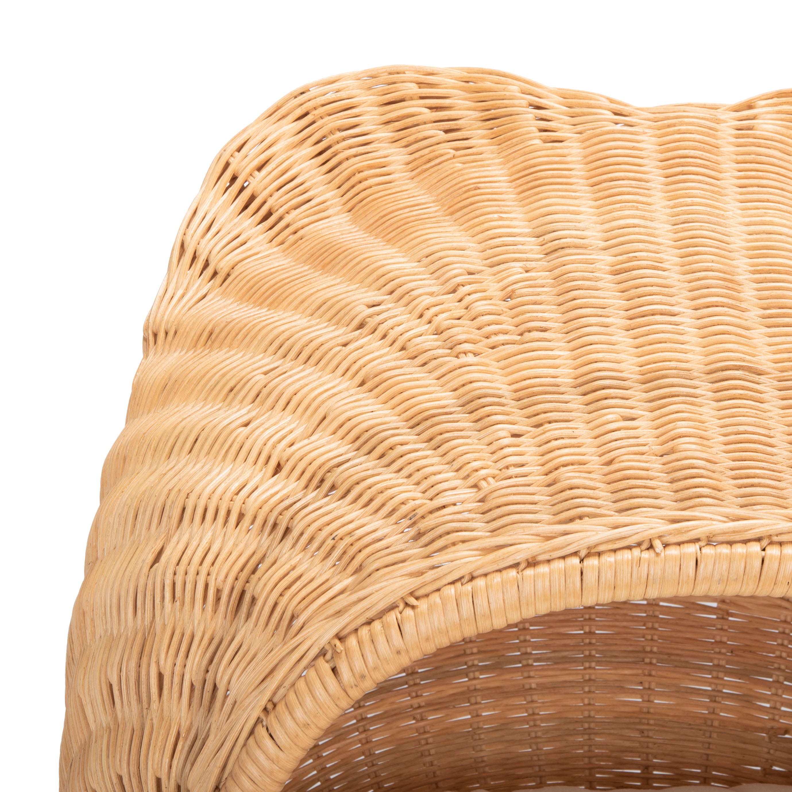 Toru Cat Bed W/ Cushion / White / Natural Honey