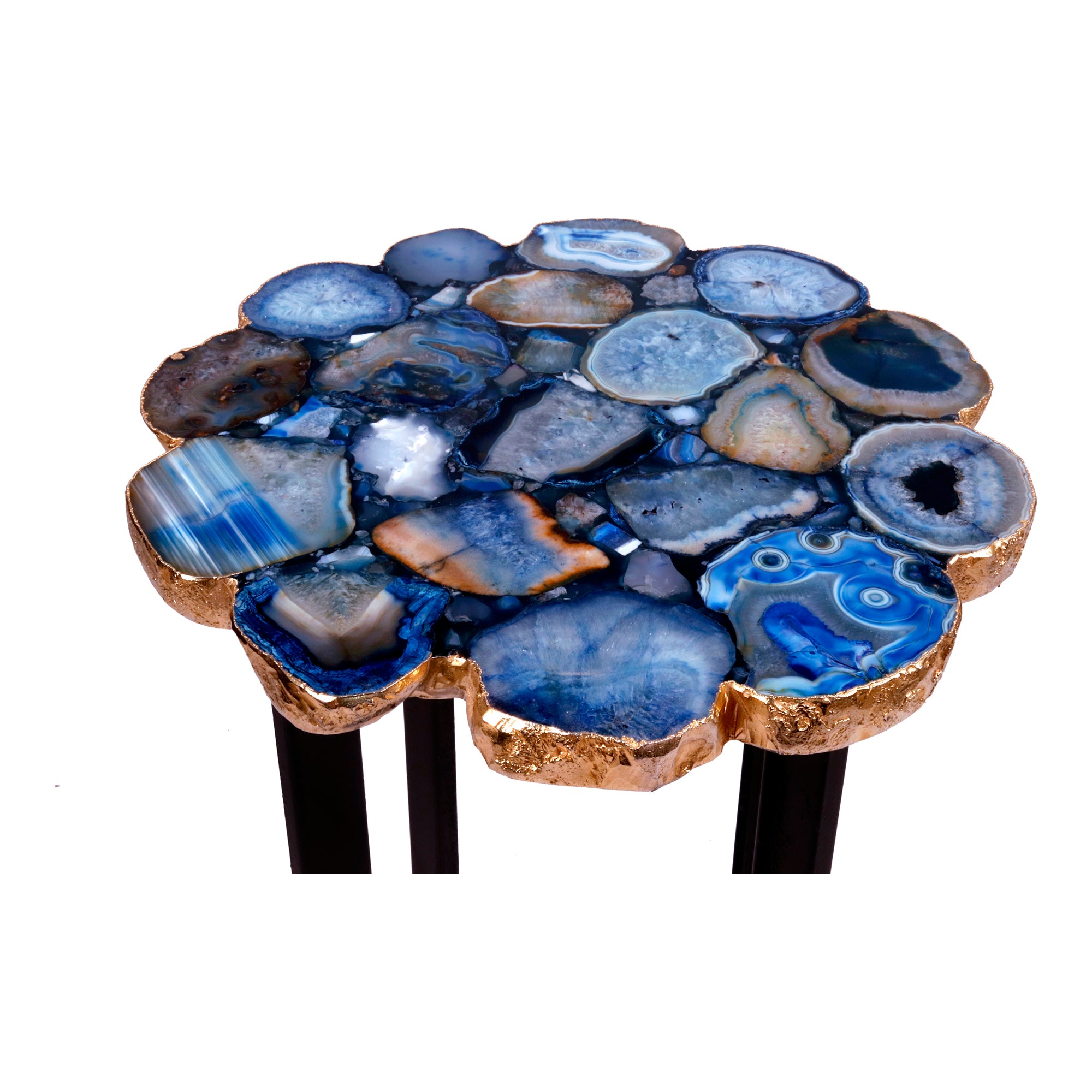 Azul Agate Accent Table Blue - Moes Home