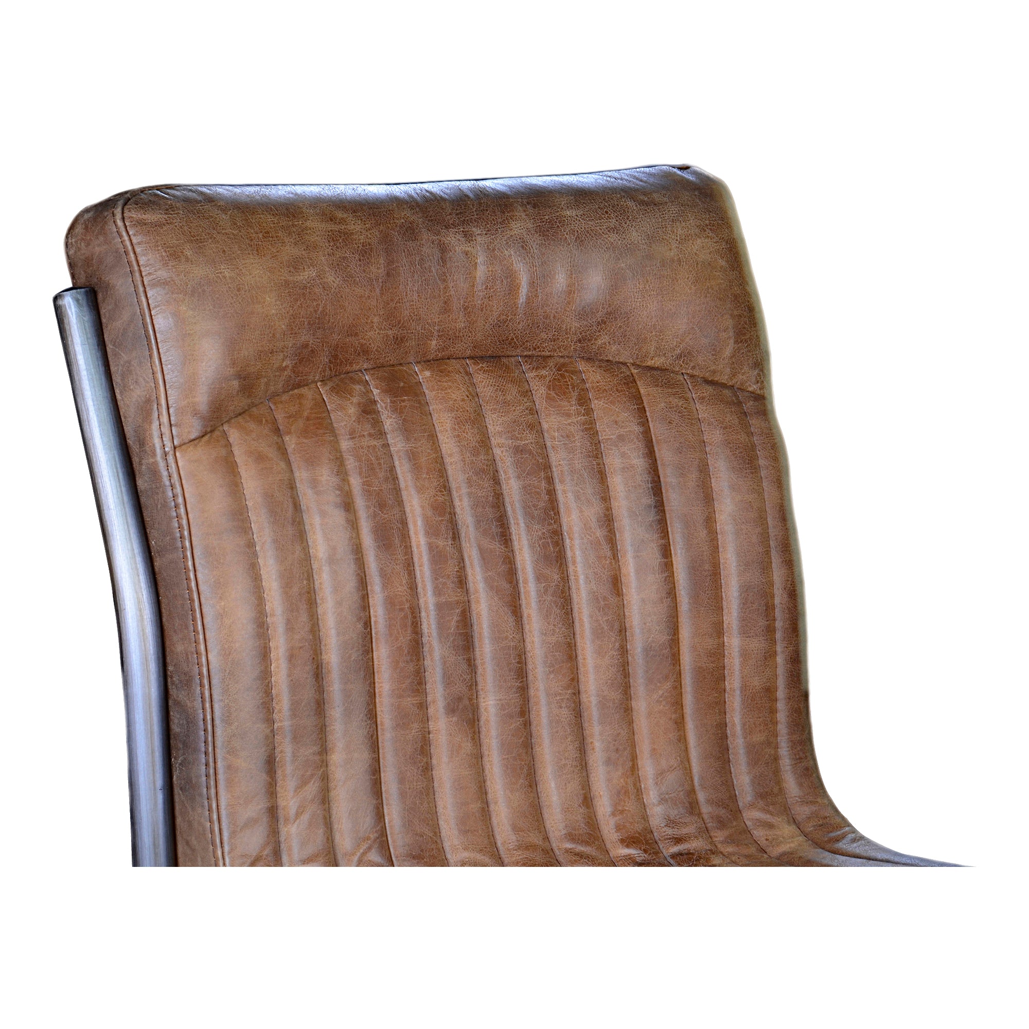 Ansel Dining Chair Grazed Brown Leather - Set Of Two - Moes Home