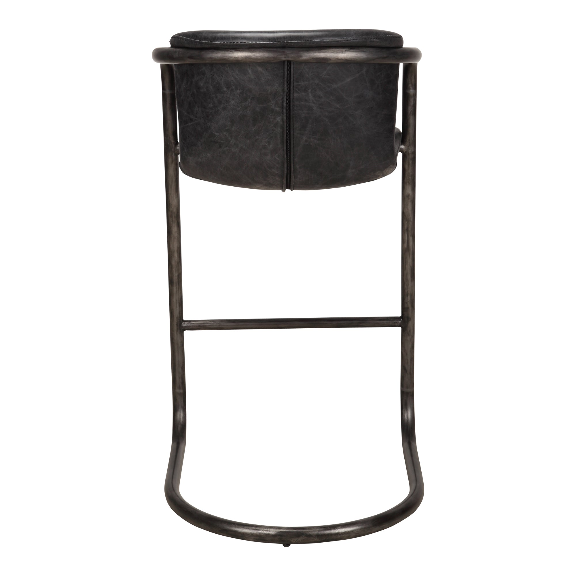 Freeman Barstool Grazed Brown Leather - Set Of Two