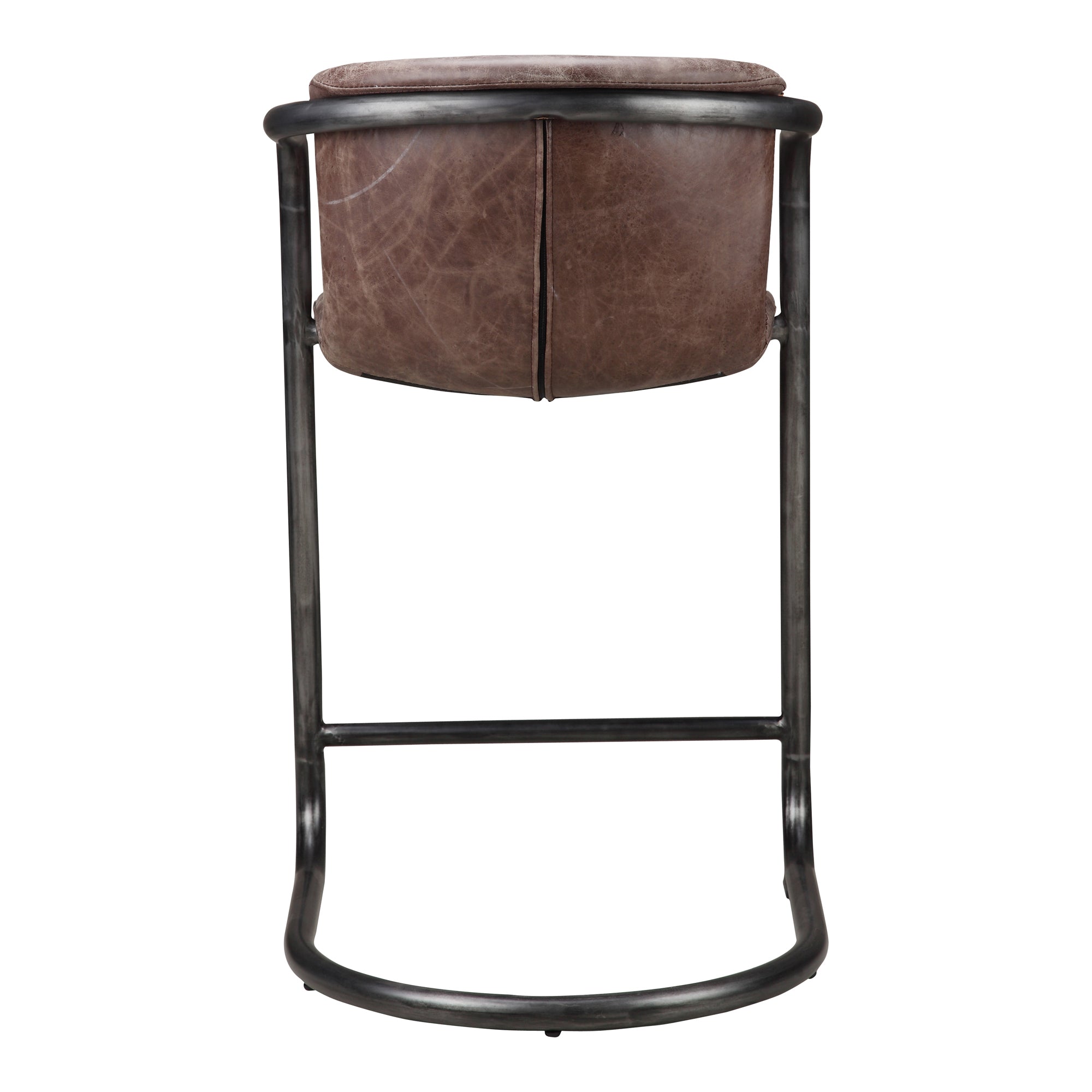Freeman Counter Stool Onyx Black Leather - Set Of Two