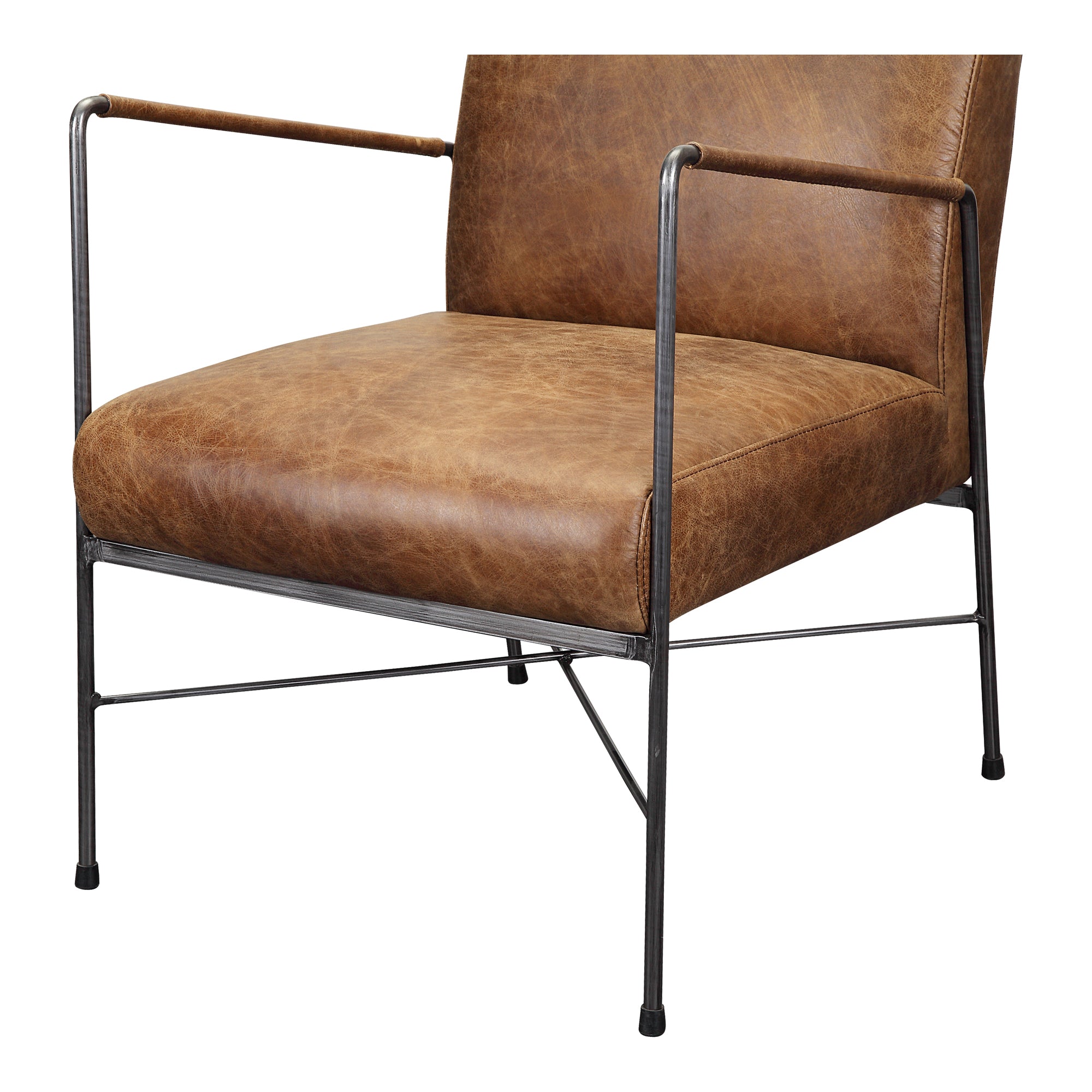 Dagwood Leather Armchair Open Road Brown - Moes Home