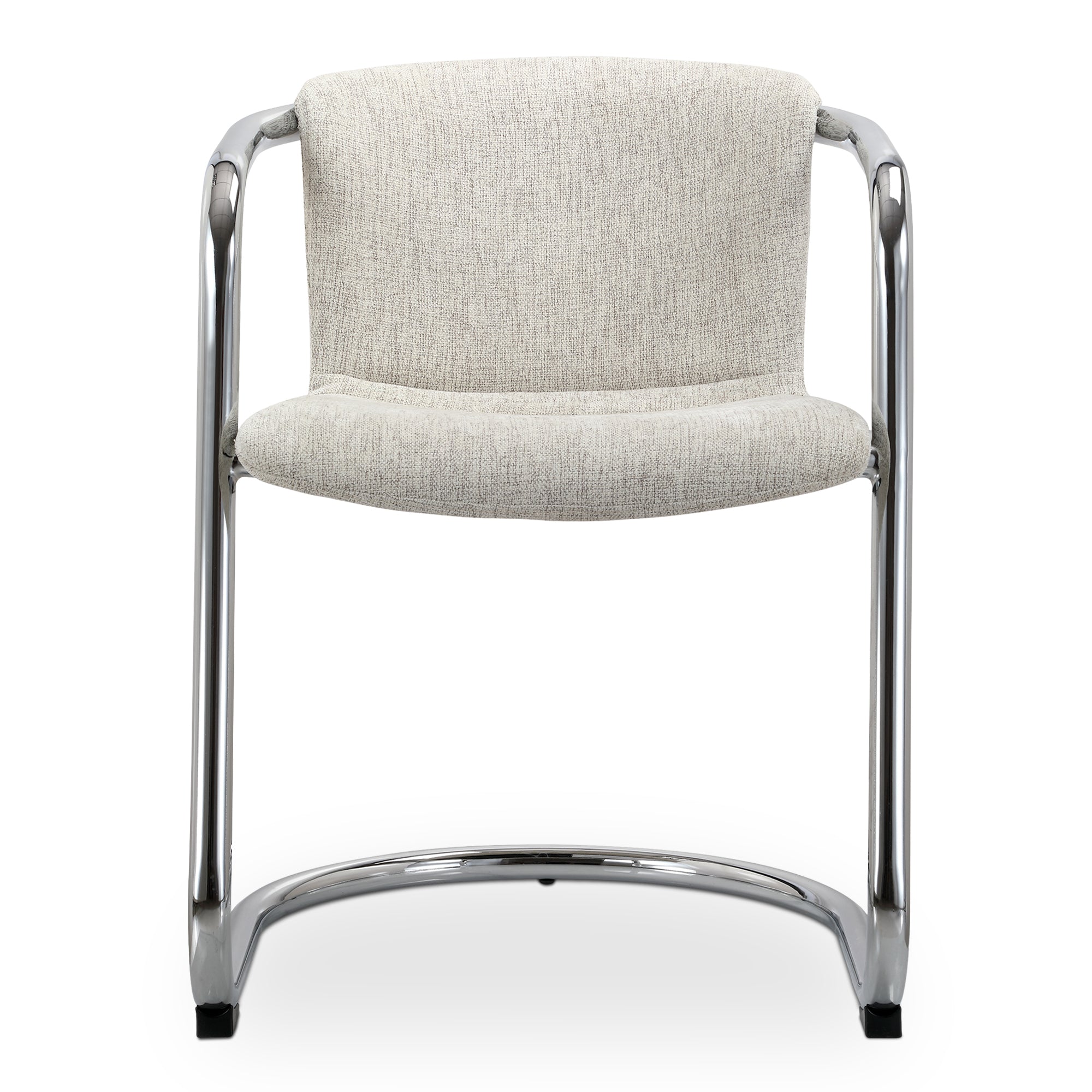 Freeman Chrome Frame Dining Chair Blended Cream - Set Of Two - Moes Home