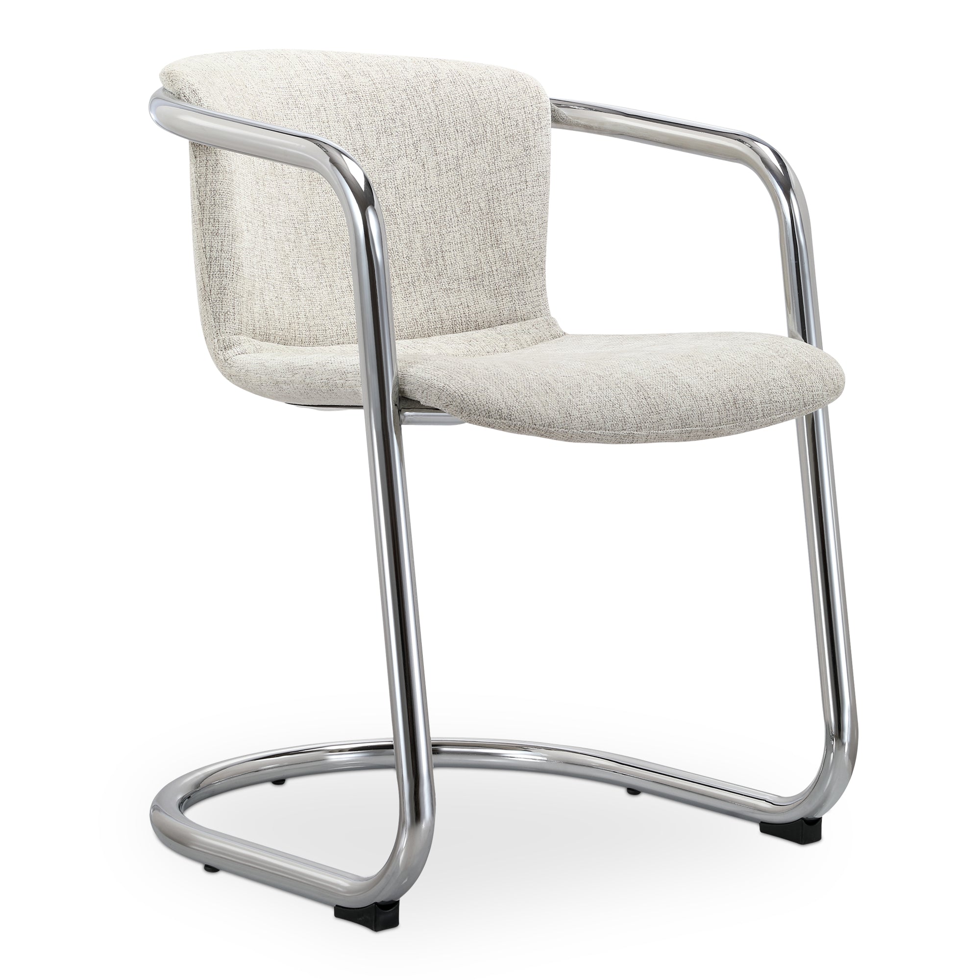 Freeman Chrome Frame Dining Chair Blended Cream - Set Of Two - Moes Home