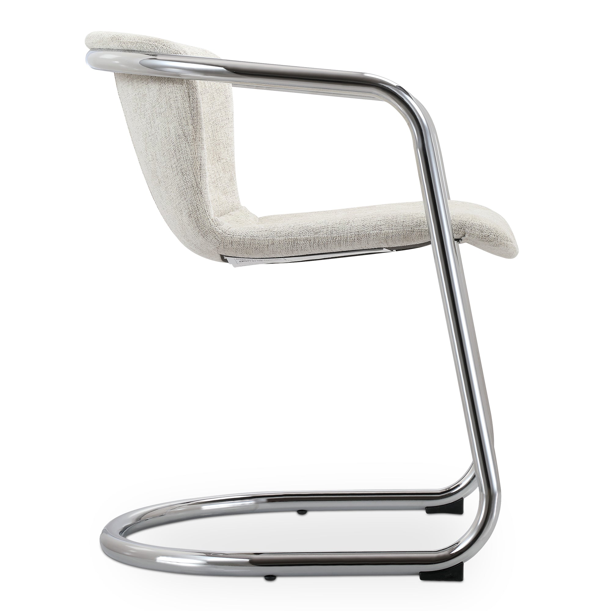 Freeman Chrome Frame Dining Chair Blended Cream - Set Of Two - Moes Home