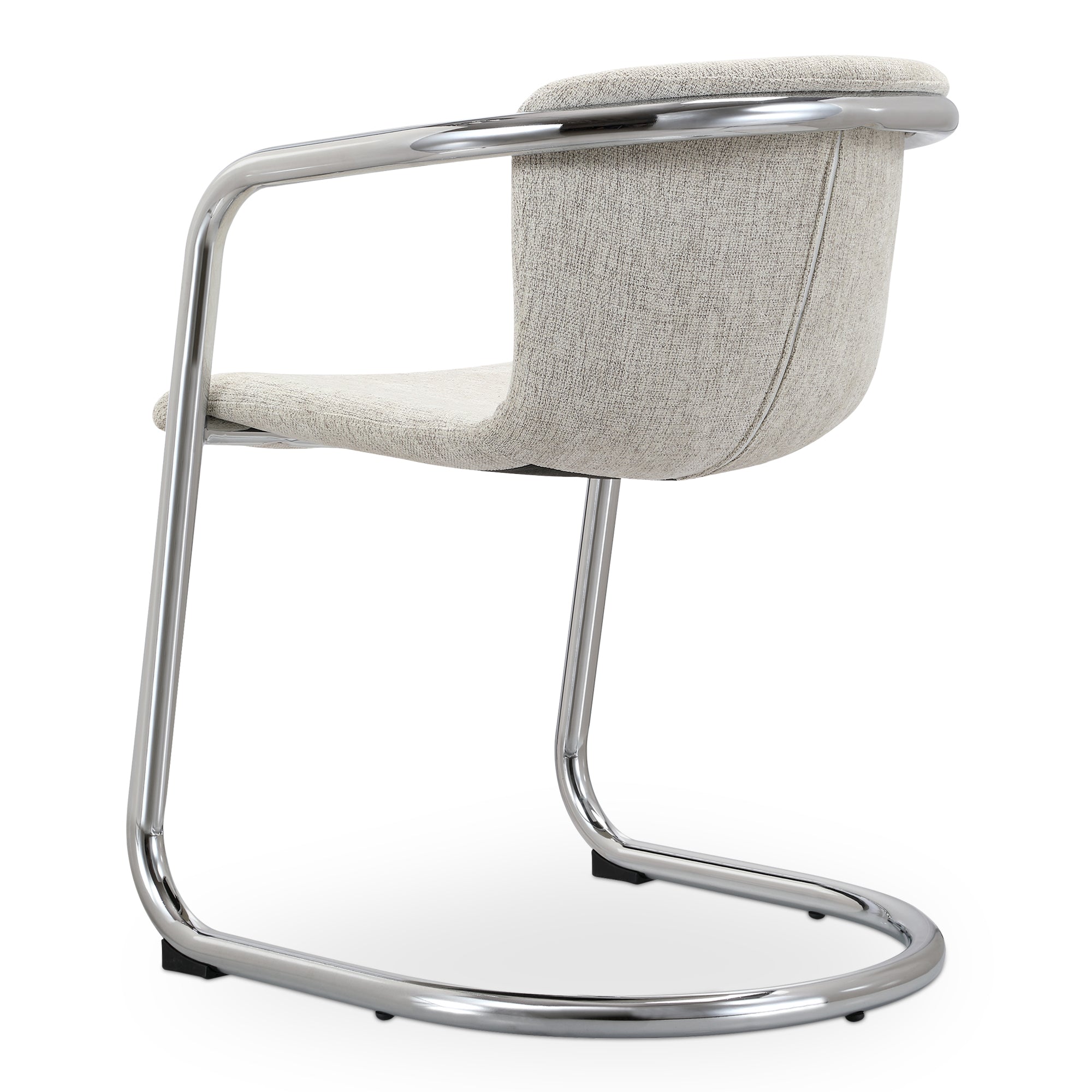 Freeman Chrome Frame Dining Chair Blended Cream - Set Of Two - Moes Home