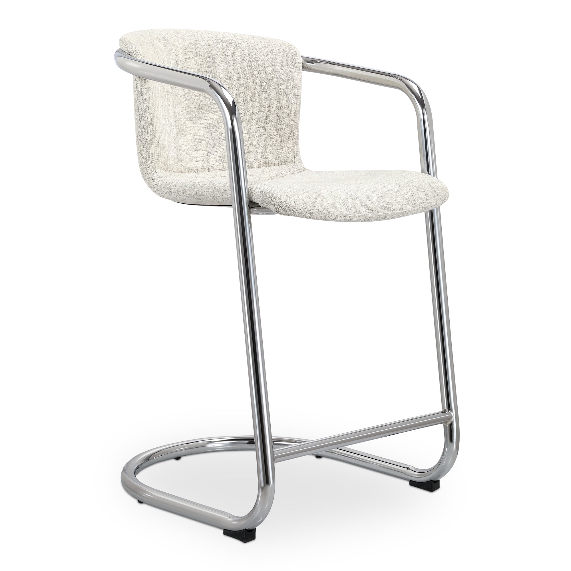Freeman Chrome Frame Counter Stool Blended Cream - Set Of Two - Moes Home