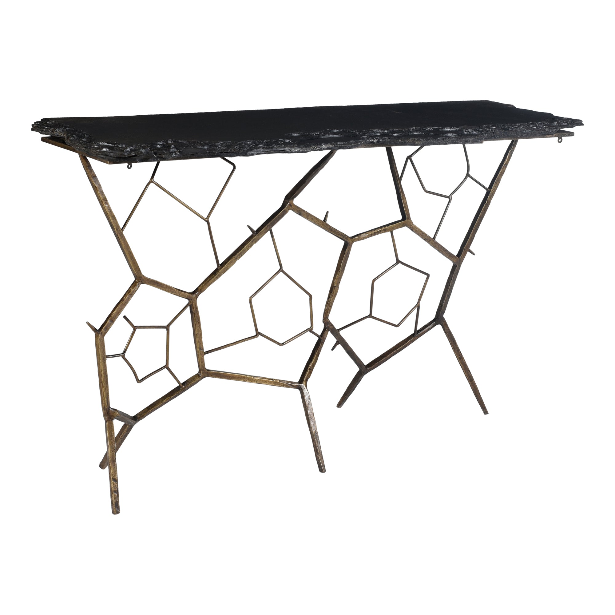 Nate Slate Console Table Dark Grey - Moes Home