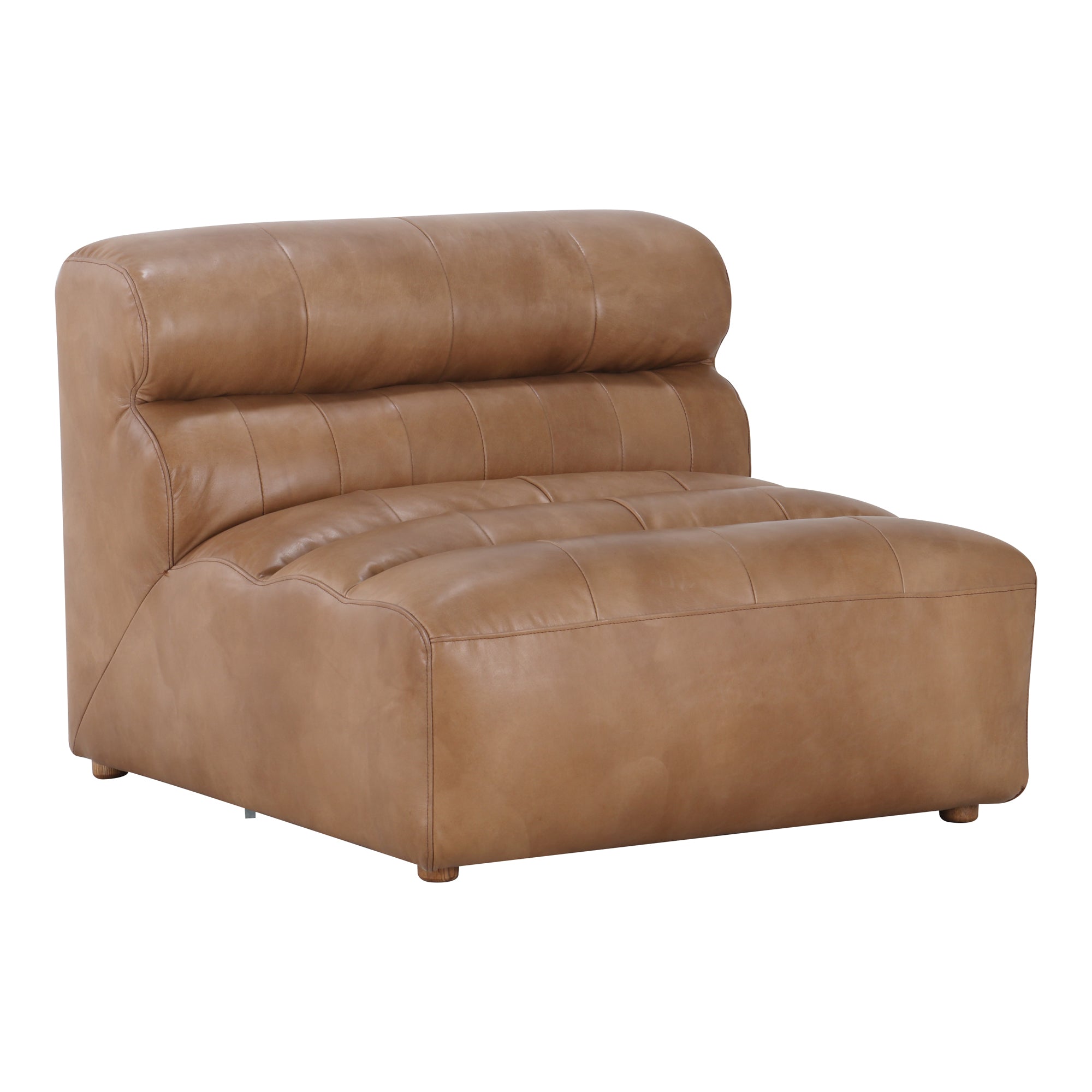 Ramsay Leather Slipper Chair Tan - Moes Home