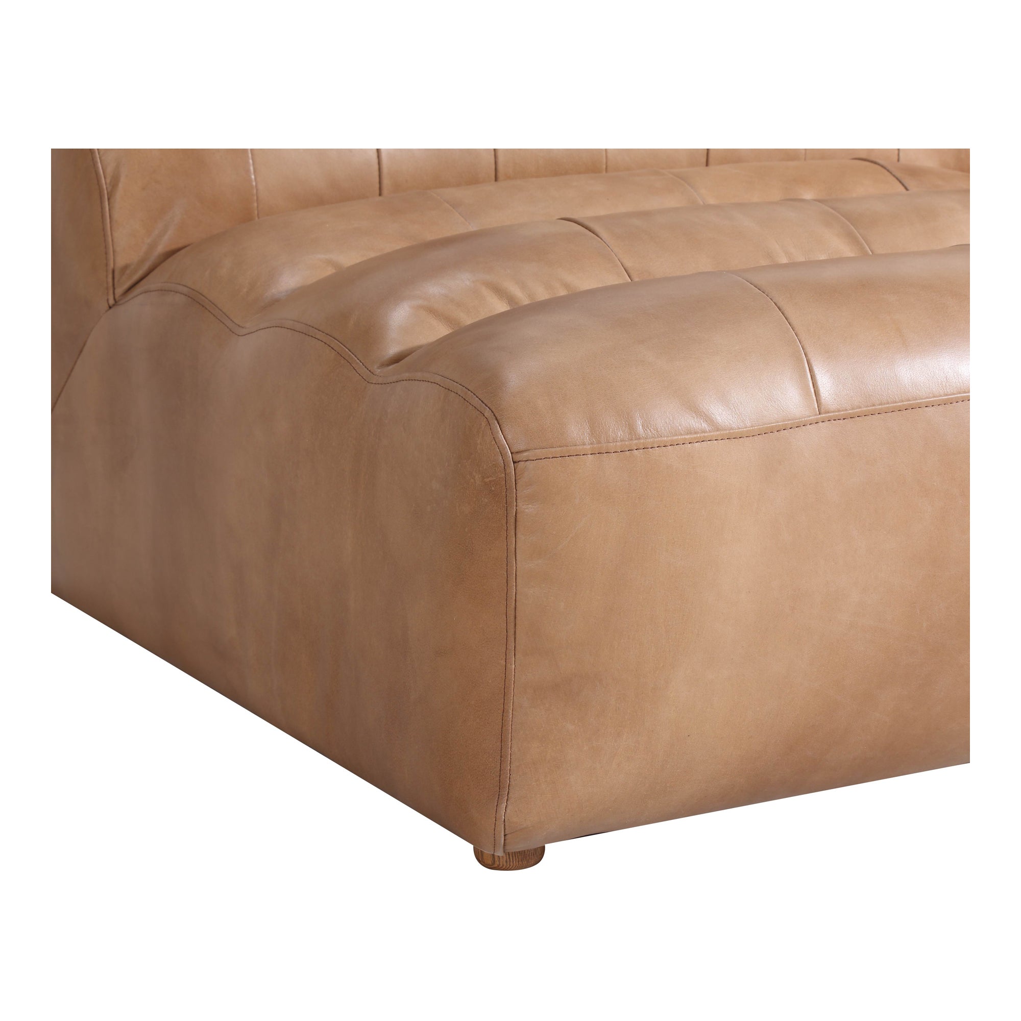 Ramsay Leather Slipper Chair Tan - Moes Home