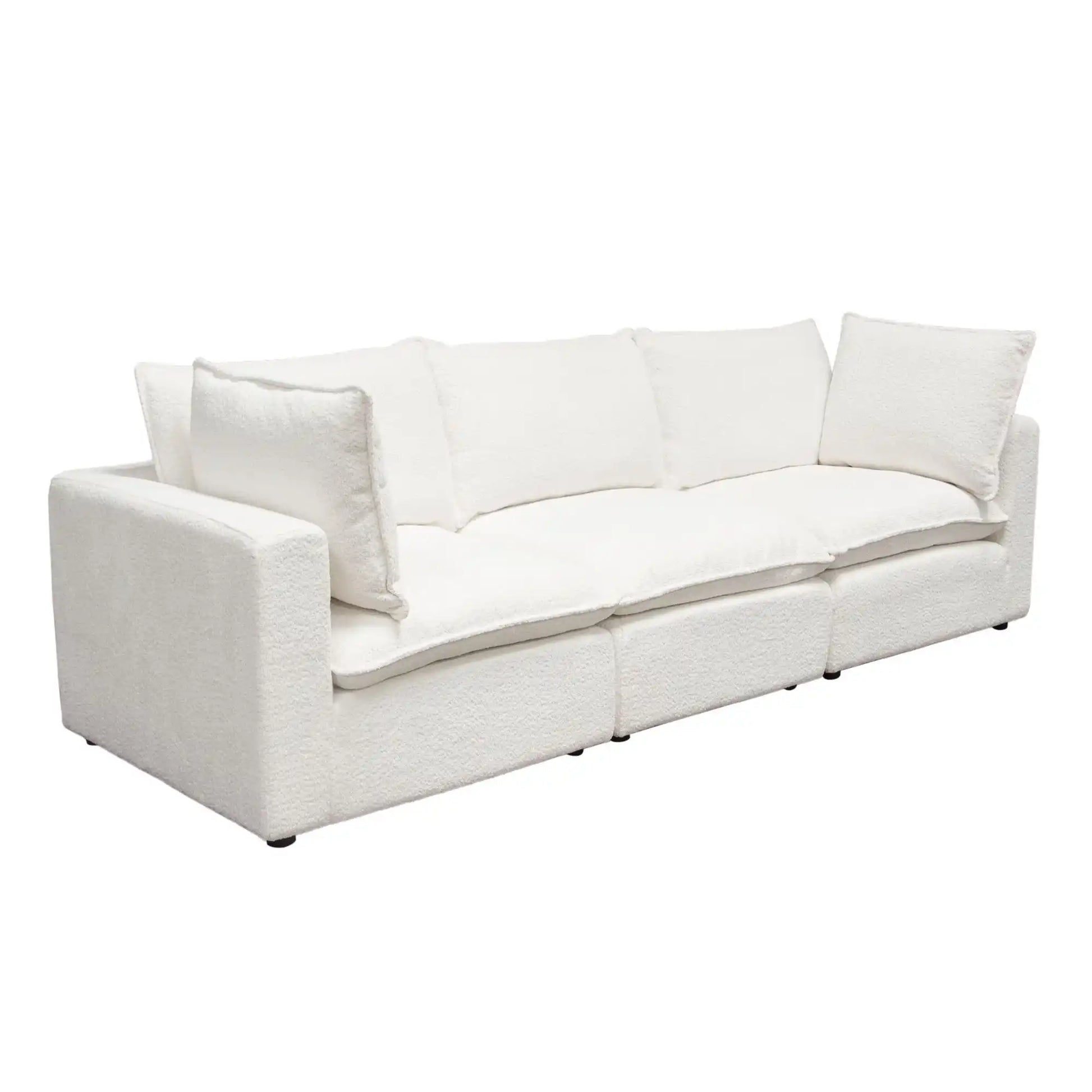 Ivy 3 Piece Modular Down Sofa – White Faux Shearling - Best Buy Furniture