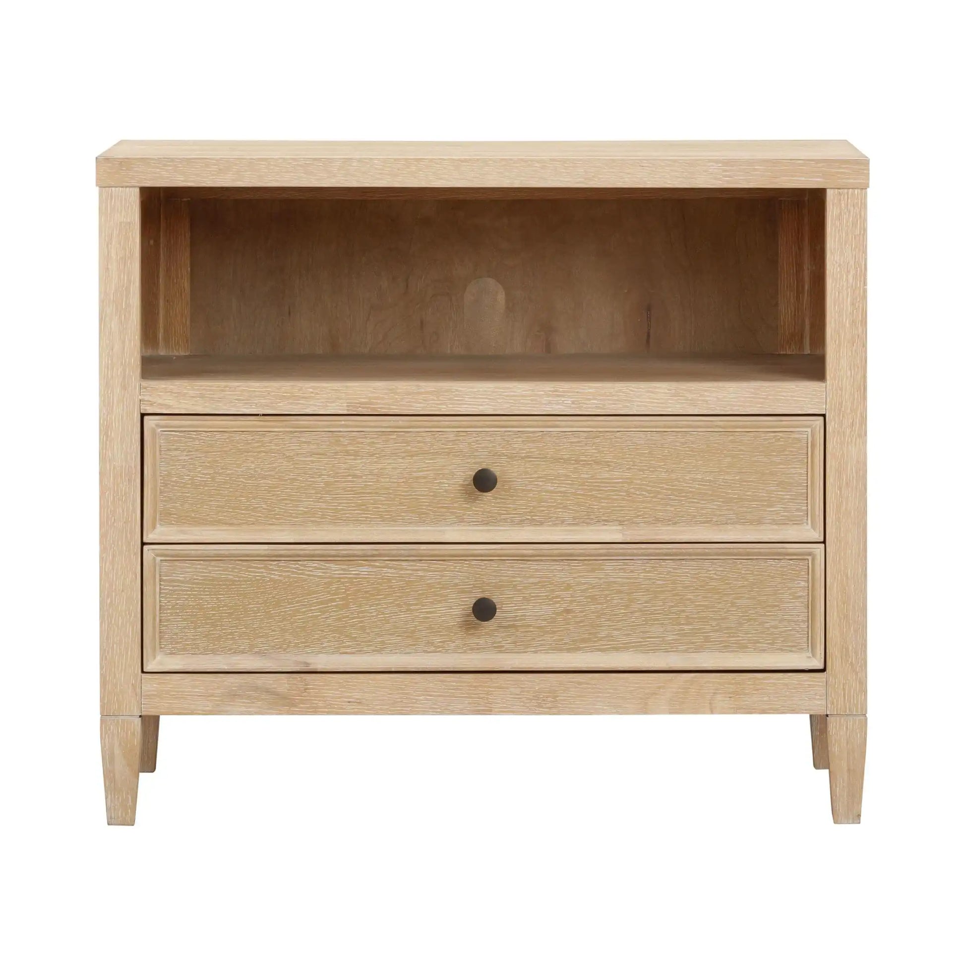 Bristol Park Whitewashed Oak Wood Large Nightstand - Best Buy Furniture