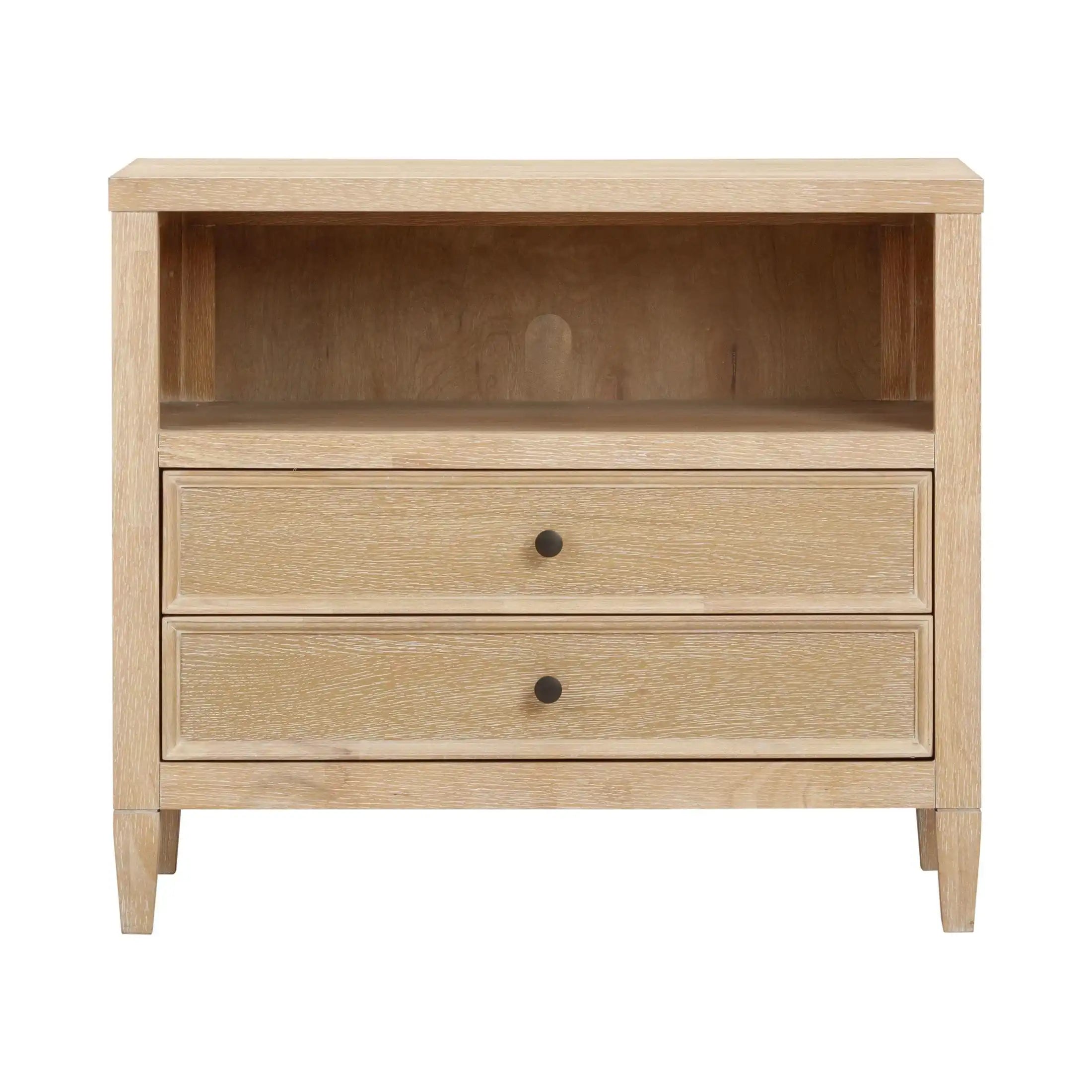 Bristol Park Whitewashed Oak Wood Large Nightstand - Best Buy Furniture