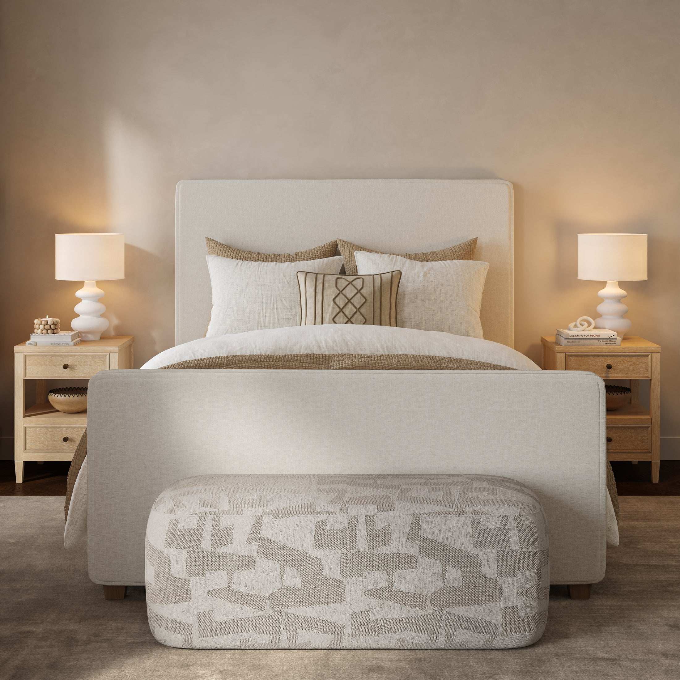Bristol Park Ivory Upholstered Bed - Best Buy Furniture
