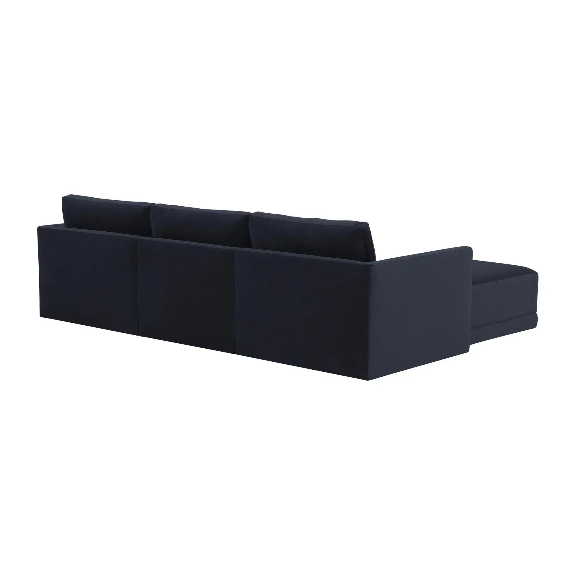 Willow Velvet Modular 4-Piece Sectional Navy - Best Buy Furniture