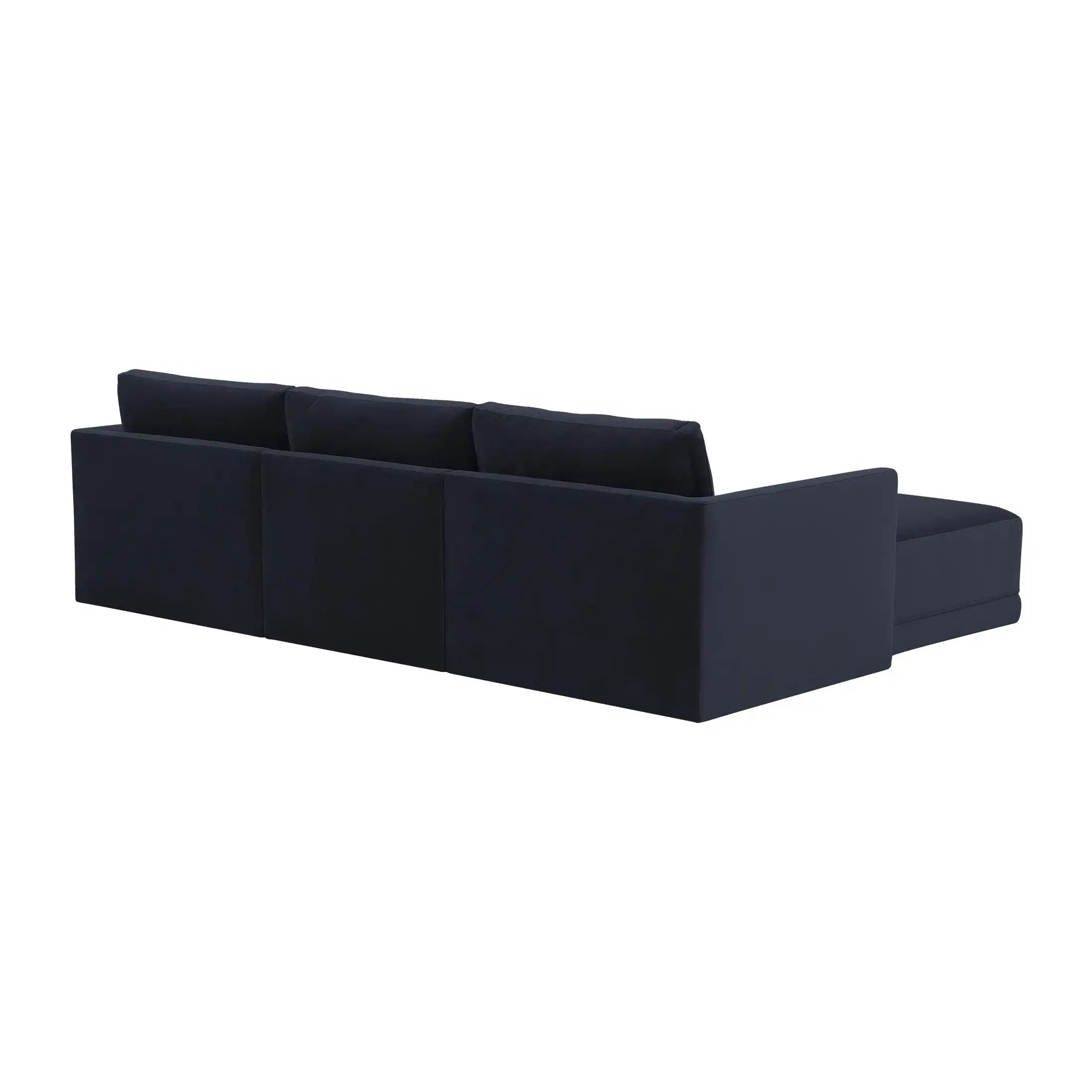 Willow Velvet Modular 4-Piece Sectional Navy - Best Buy Furniture