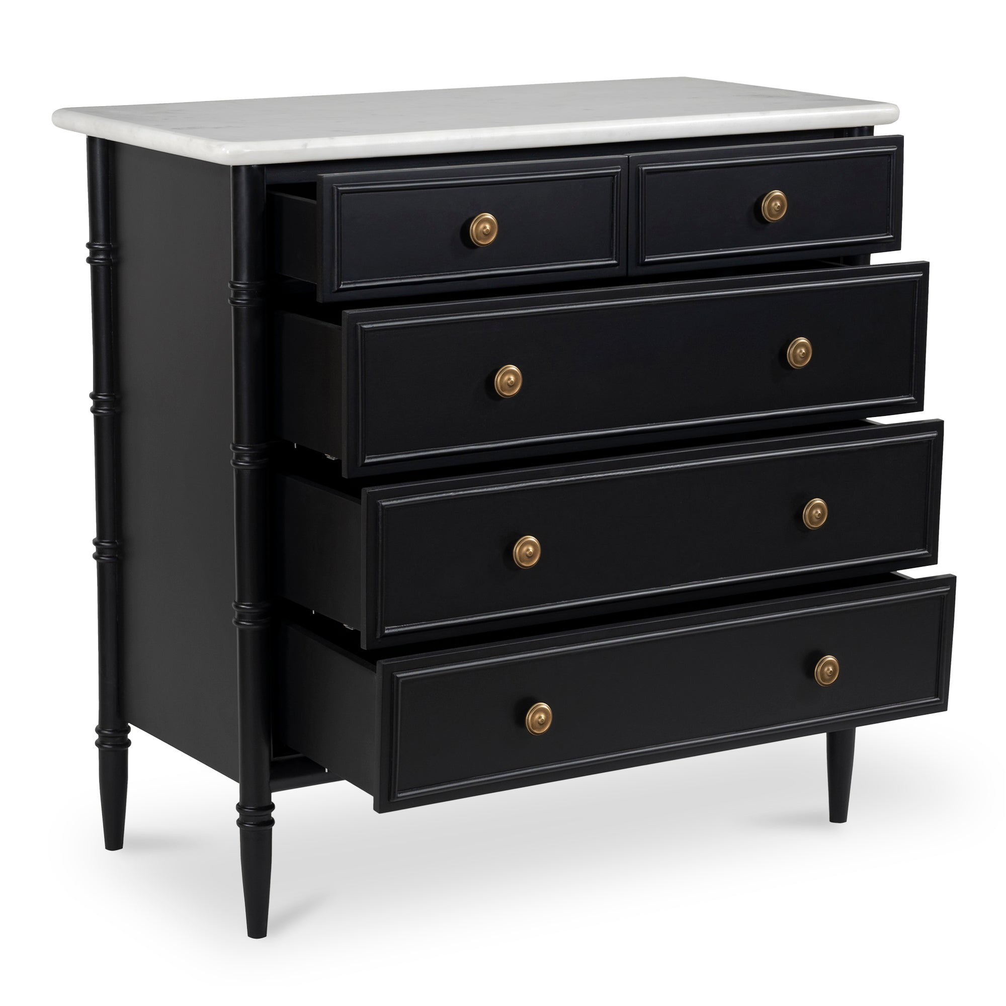 Eleanor 5 Drawer Chest Black - Moes Home