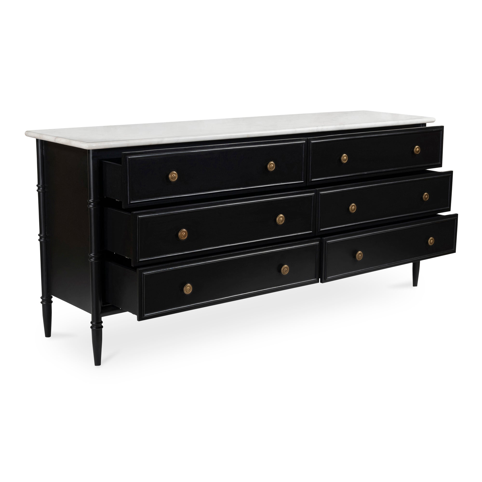 Eleanor 6 Drawer Dresser Black - Moes Home