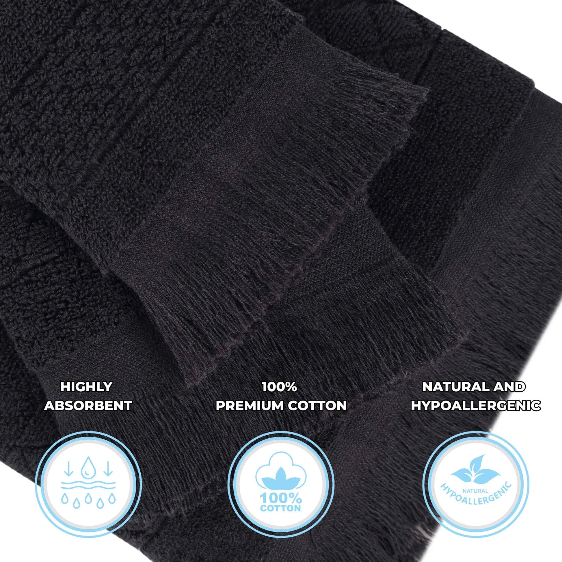 Cotton Geometric Jacquard Absorbent Bath Towel Set of 3 - Bath Towel by Superior Brand